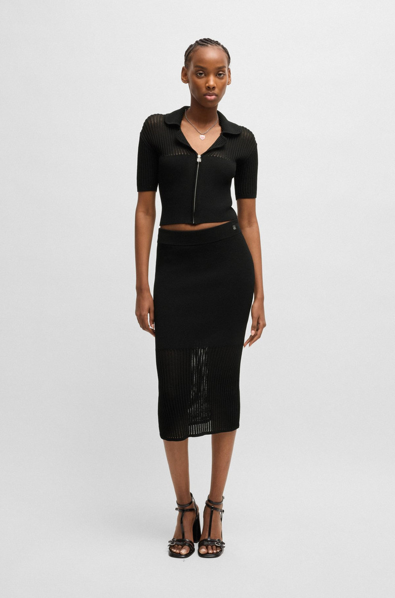 HUGO TUBE SKIRT WITH SHEER CROCHET STRUCTURE outlook
