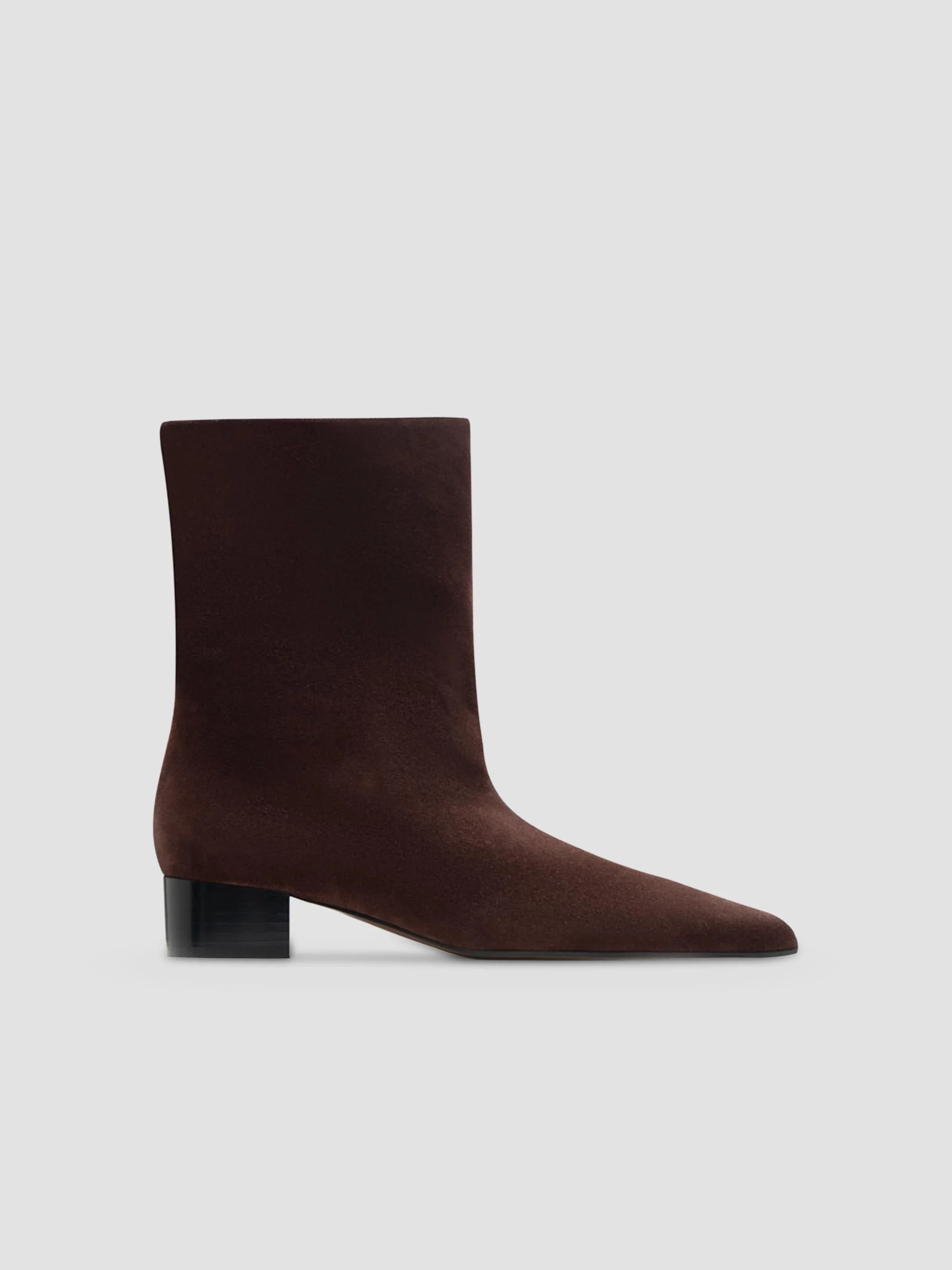 Women's Tapek 35MM Suede Ankle Boots - Dark Chocolate - 1