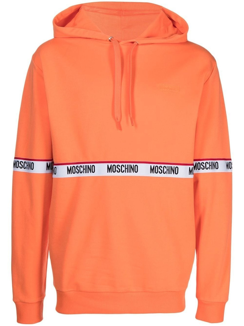 logo-tape pullover hoodie 1