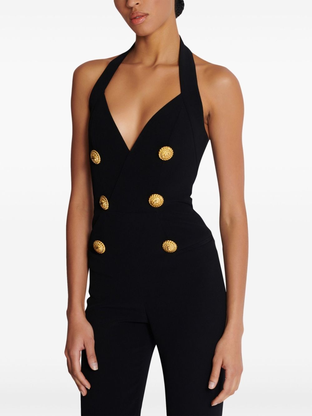 halterneck crepe jumpsuit - 6