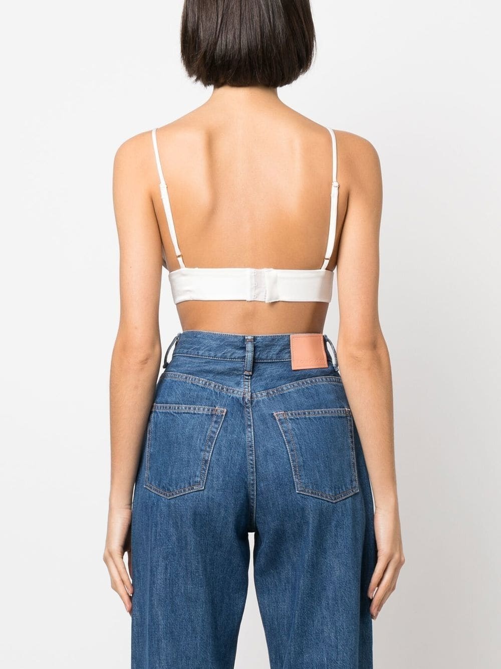 【Blumarine】サテンブラレット Blumarine logo-plaque bralette top | REVERSIBLE