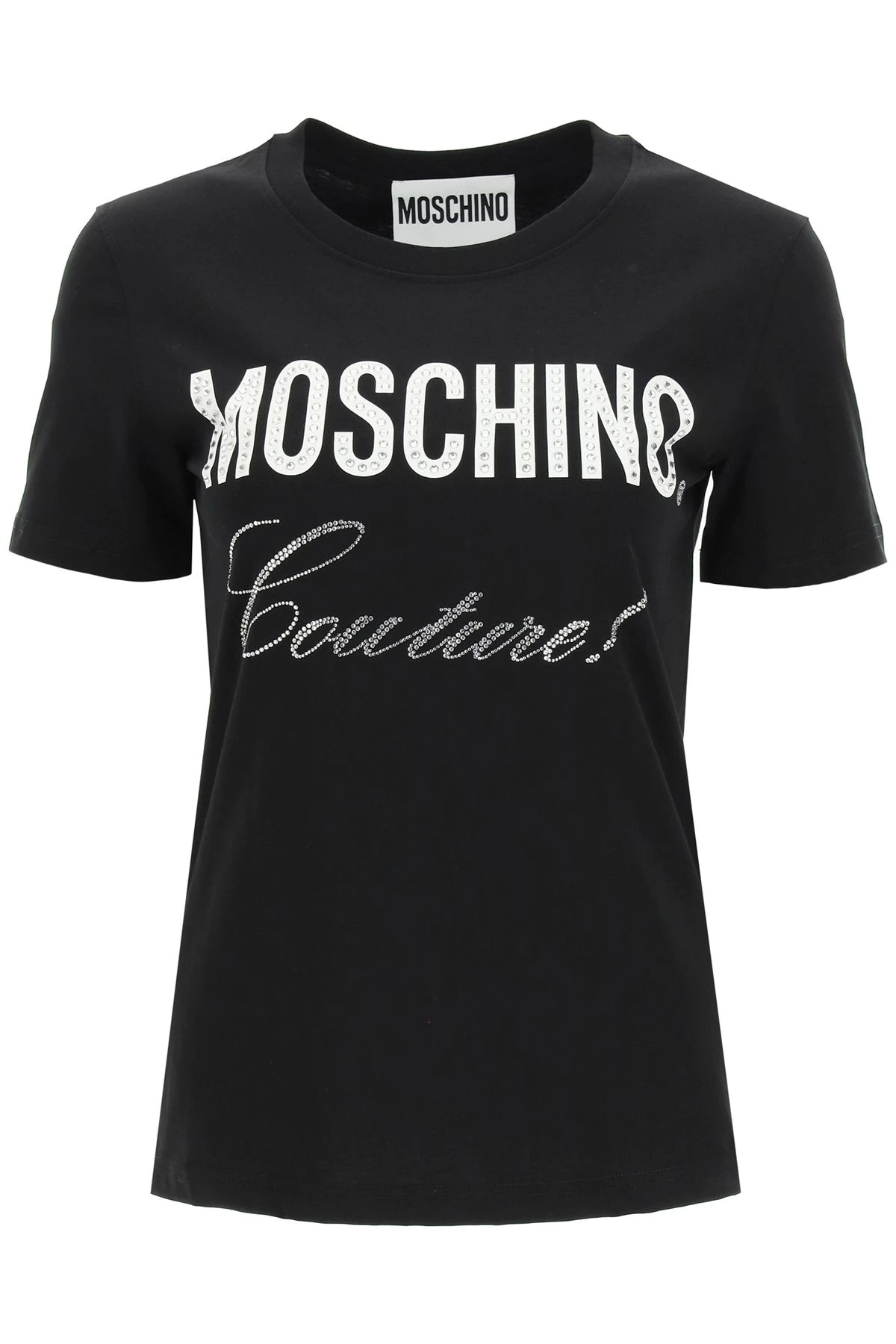 MOSCHINO COUTURE T-SHIRT WITH RHINESTONES - 1