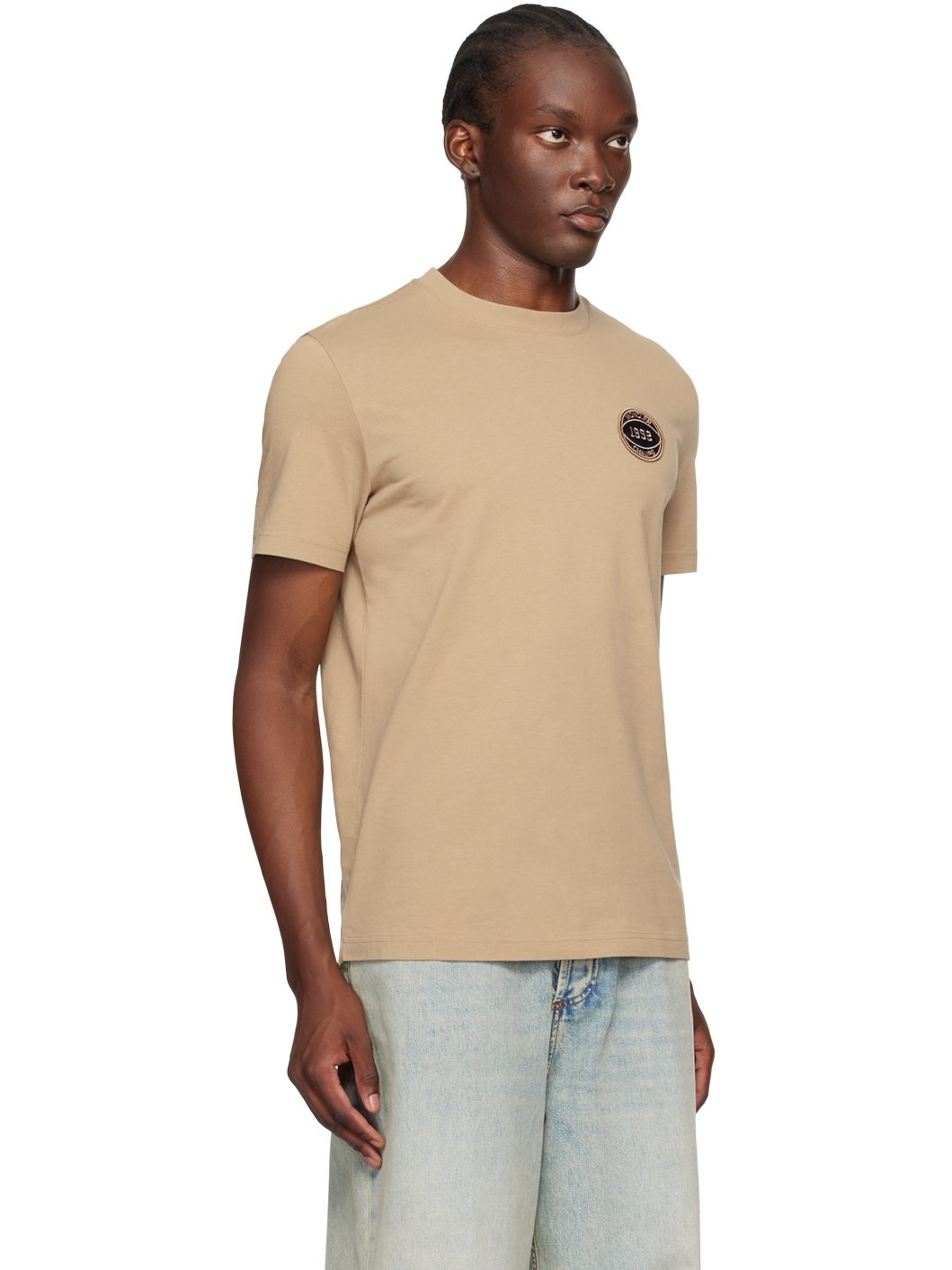 Taupe Football Patch T-Shirt - 2