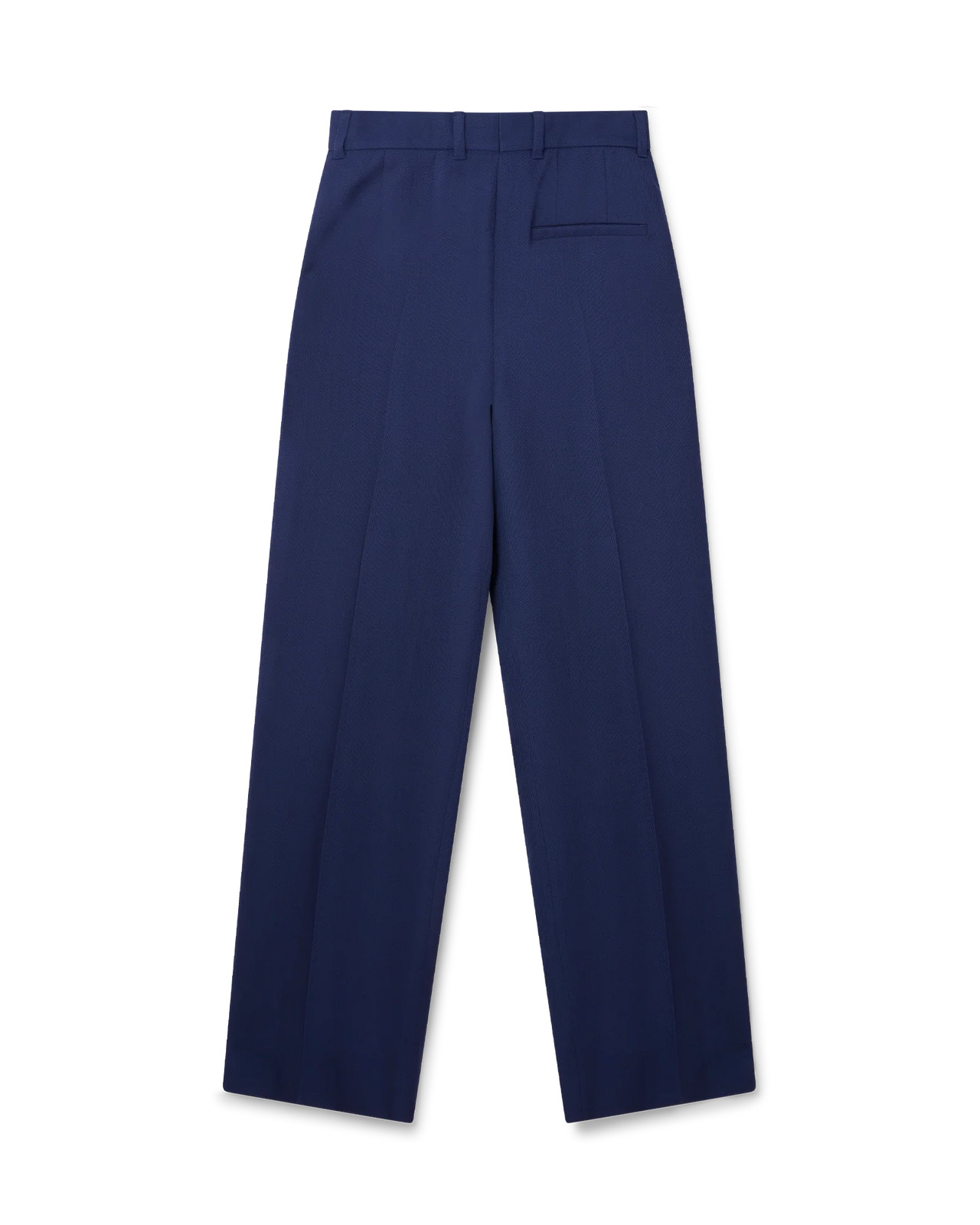 Navy Wide Leg Trousers - 4