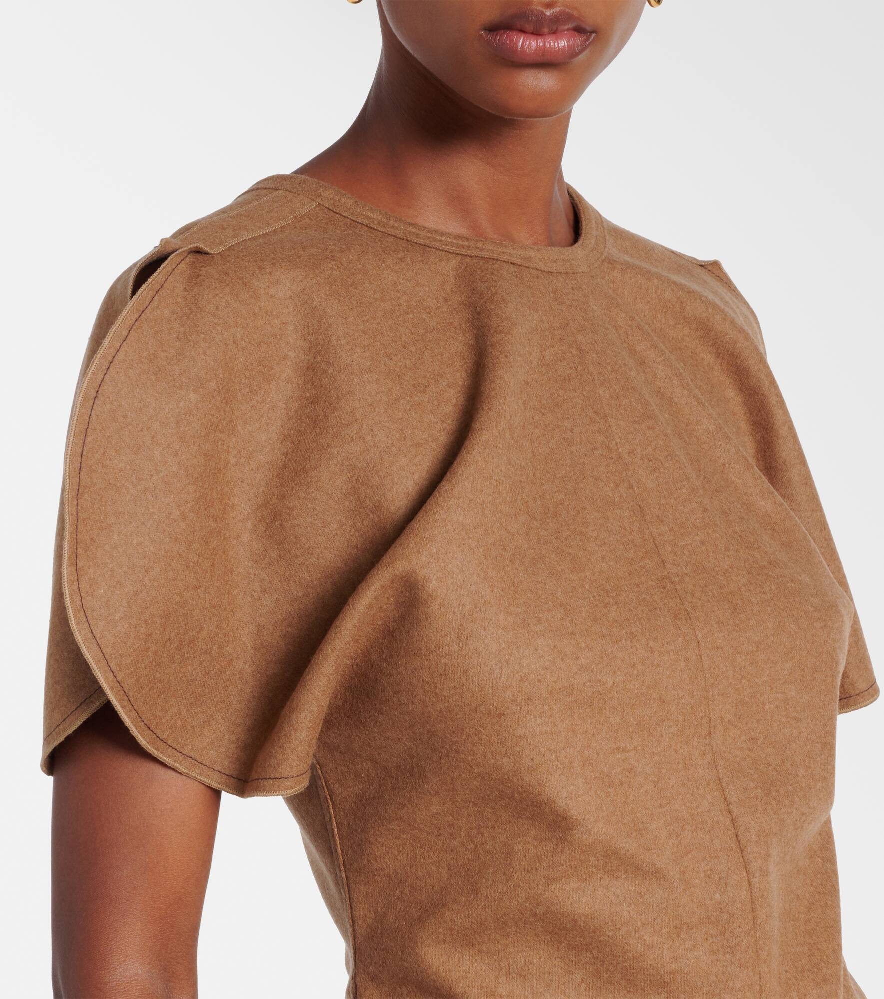 Draped wool and cashmere top - 4