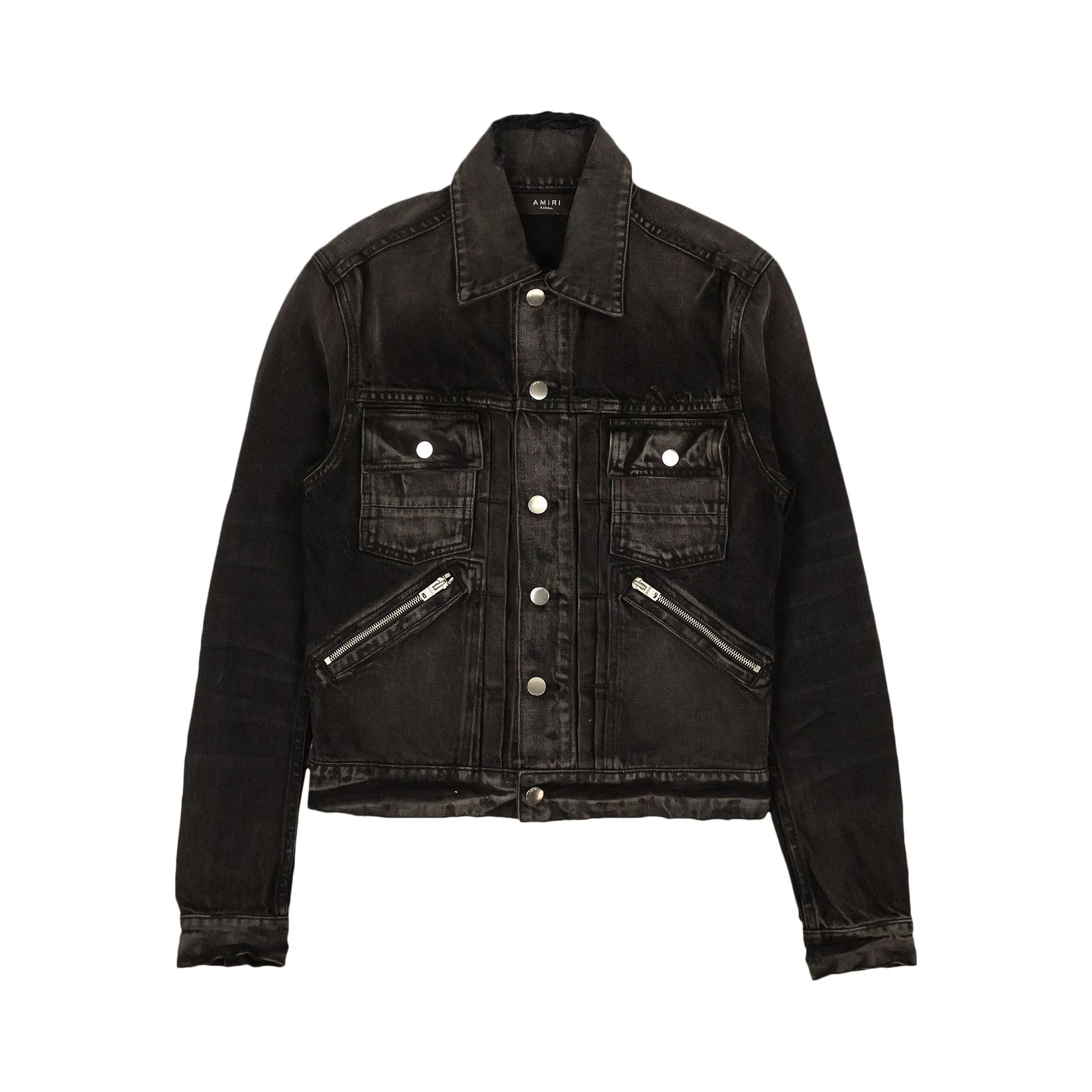 Amiri Core Double Slanted Trucker Jacket 'Black' - 1