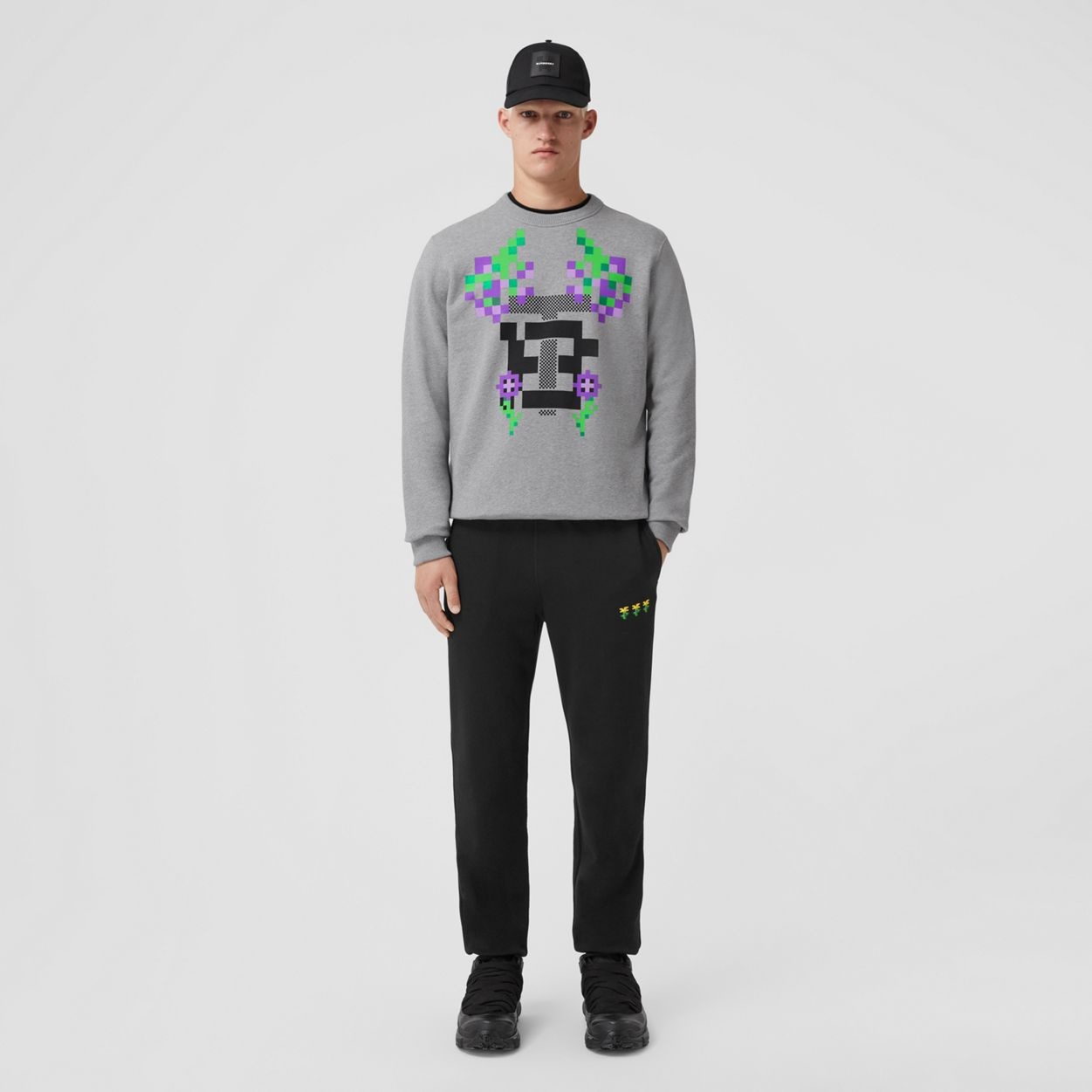 Monogram Motif Print Cotton Sweatshirt - 2