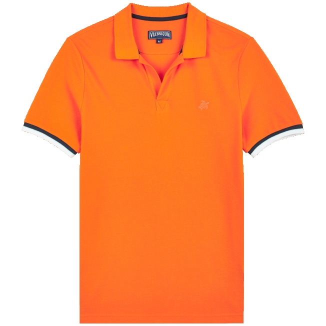 Men Cotton Pique Polo Shirt Solid - 1