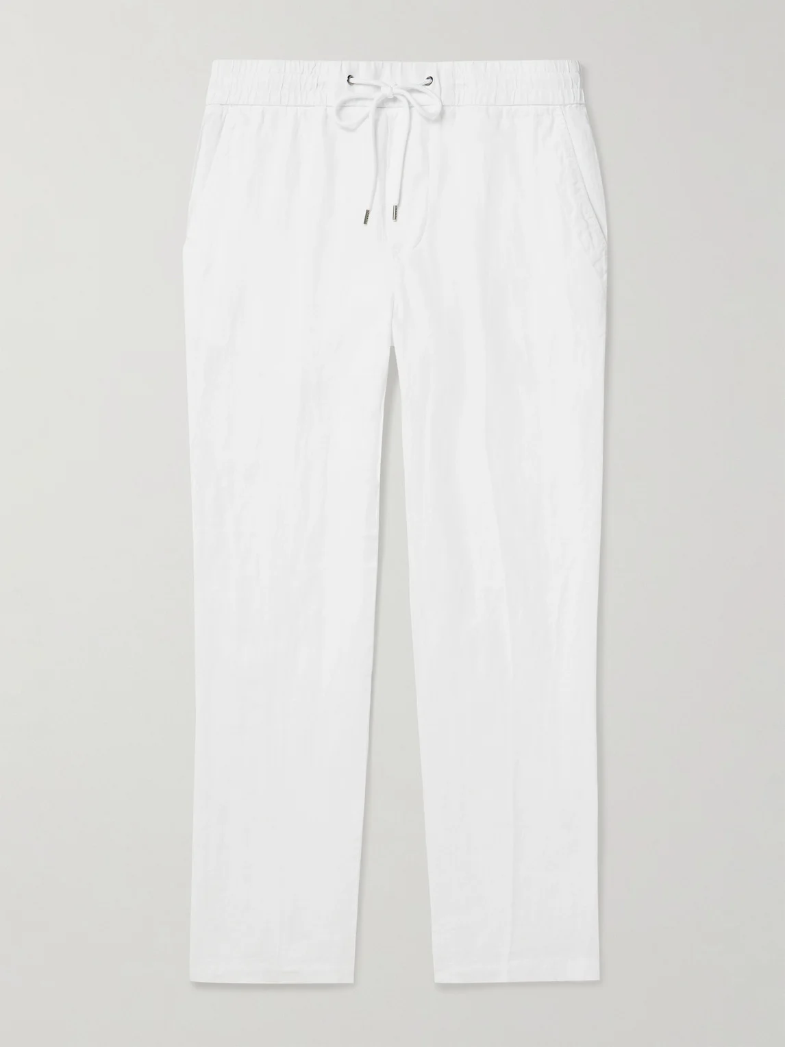 Straight-Leg Garment-Dyed Linen Drawstring Trousers - 1