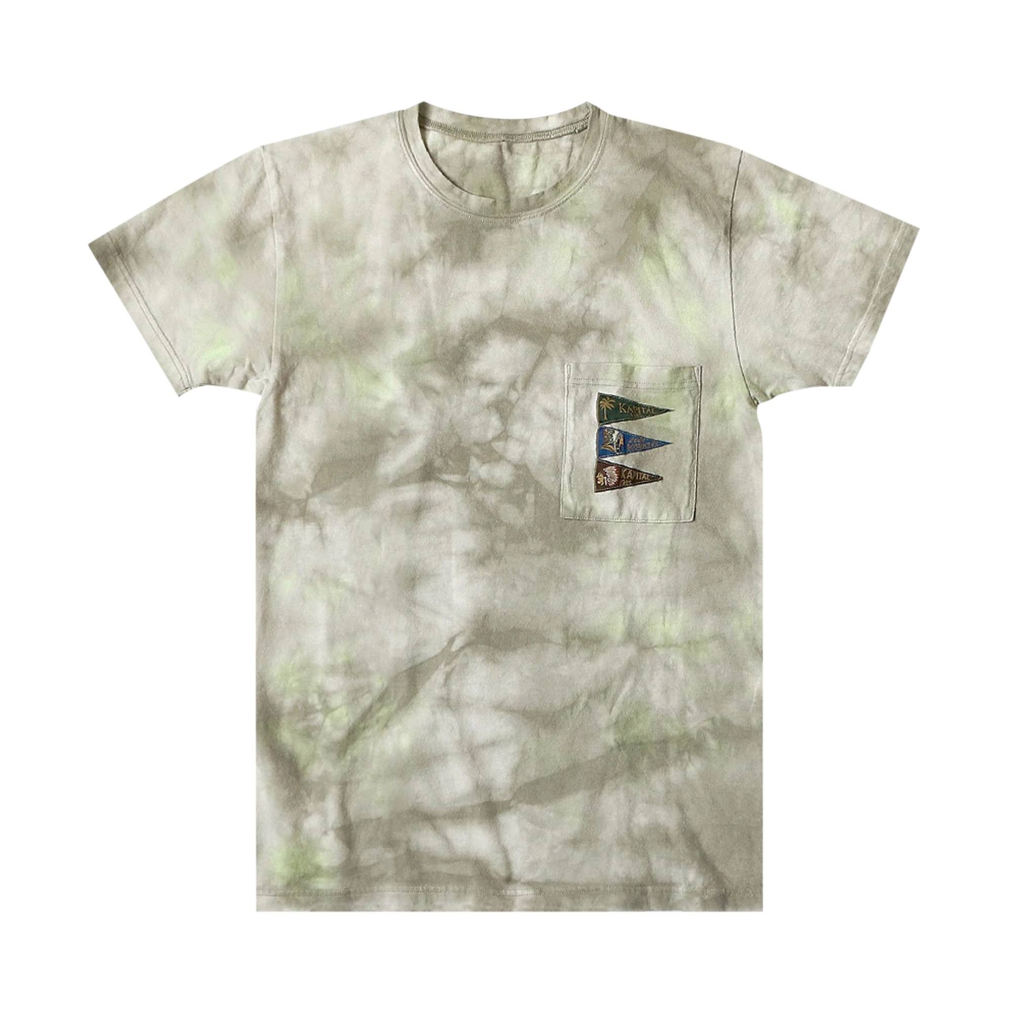 Kapital 20/Jersey Pennant T (4 Flags Smoky Ashuburry Dyed) 'Khaki/Yellow' - 1