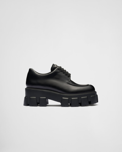 Prada Monolith brushed leather lace-up shoes outlook