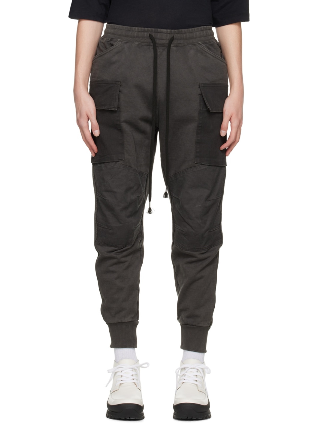 Gray Dyed Cargo Pants - 1