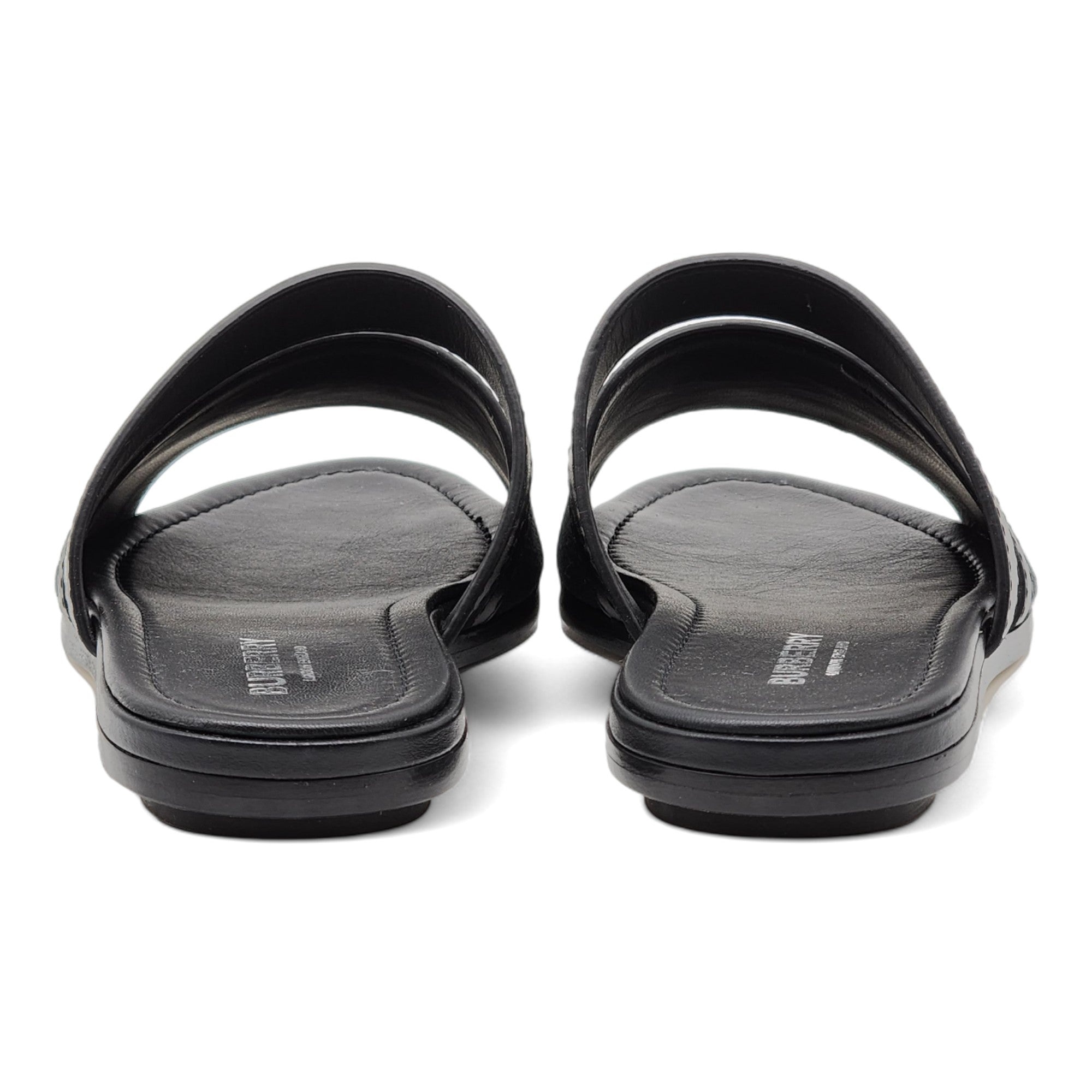 Burberry Honour Canvas and Leather Flat Sandals in Black - 5