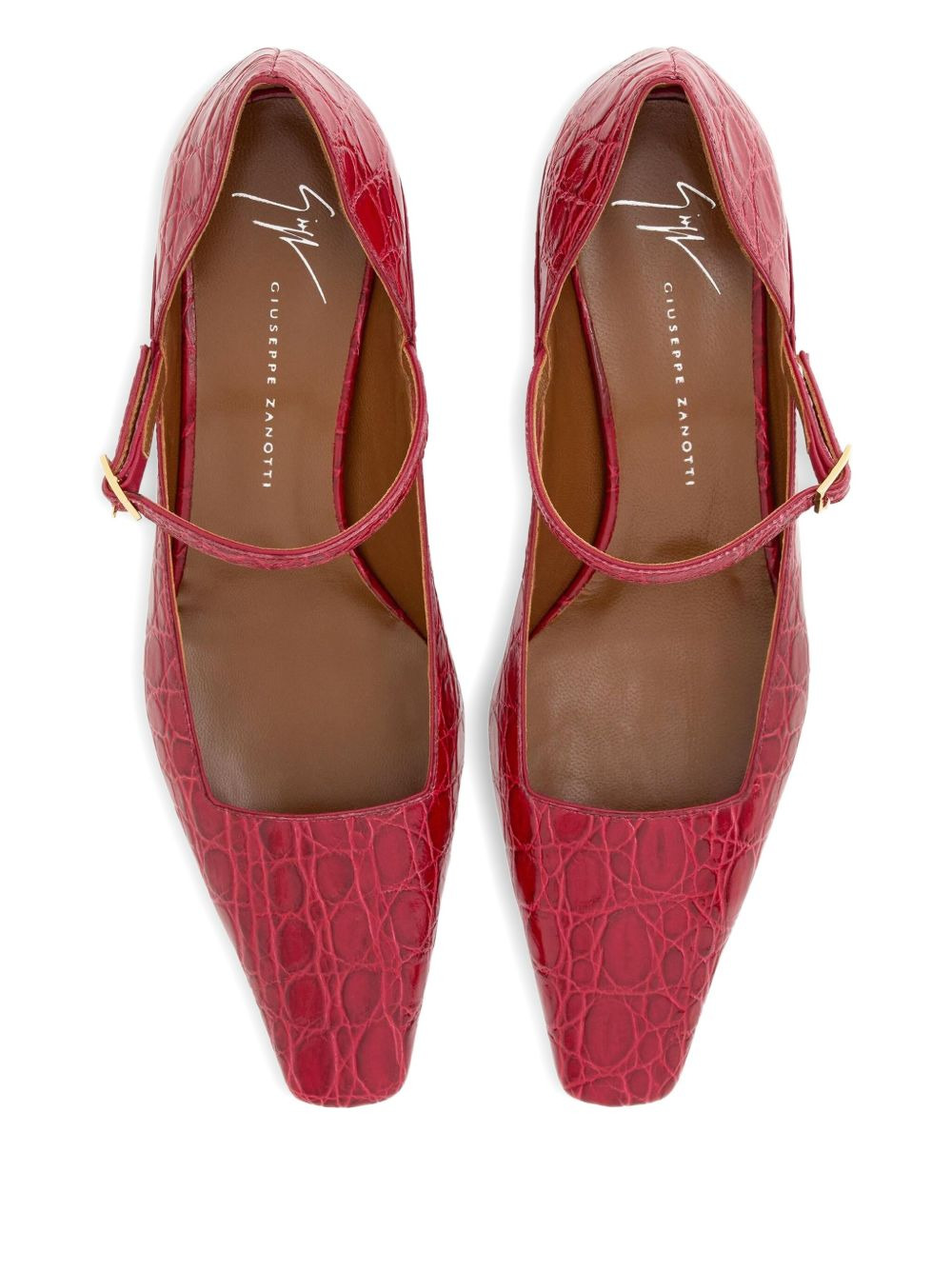crocodile-effect Mary Jane pumps - 3