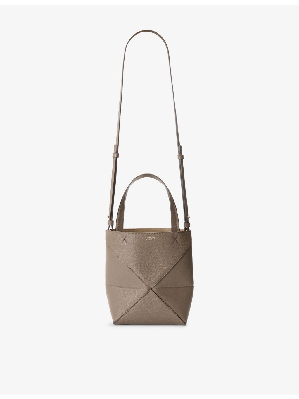 Puzzle Fold Mini Leather Tote Bag - 11