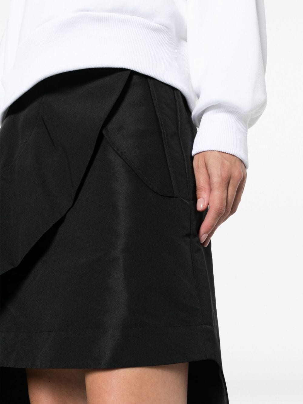 wrap-design asymmetric midi skirt - 5