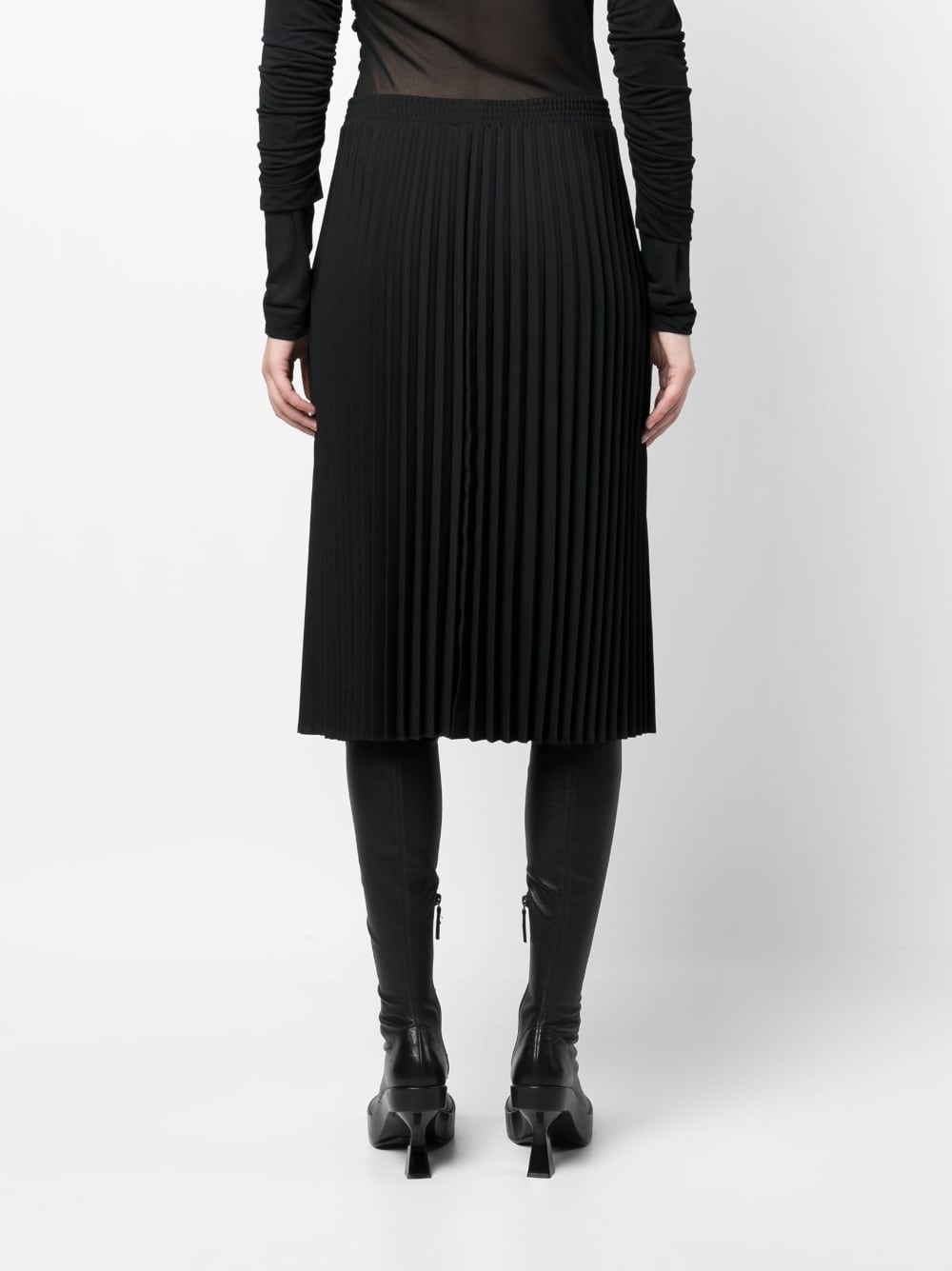 logo-band pleated skirt - 7