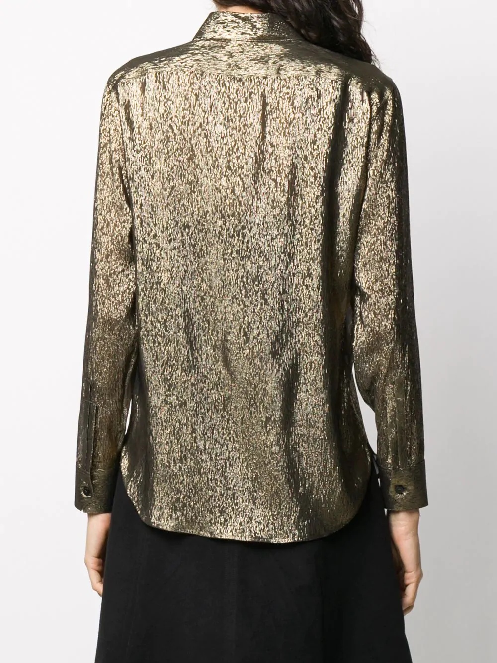 lamé silk shimmering shirt - 4