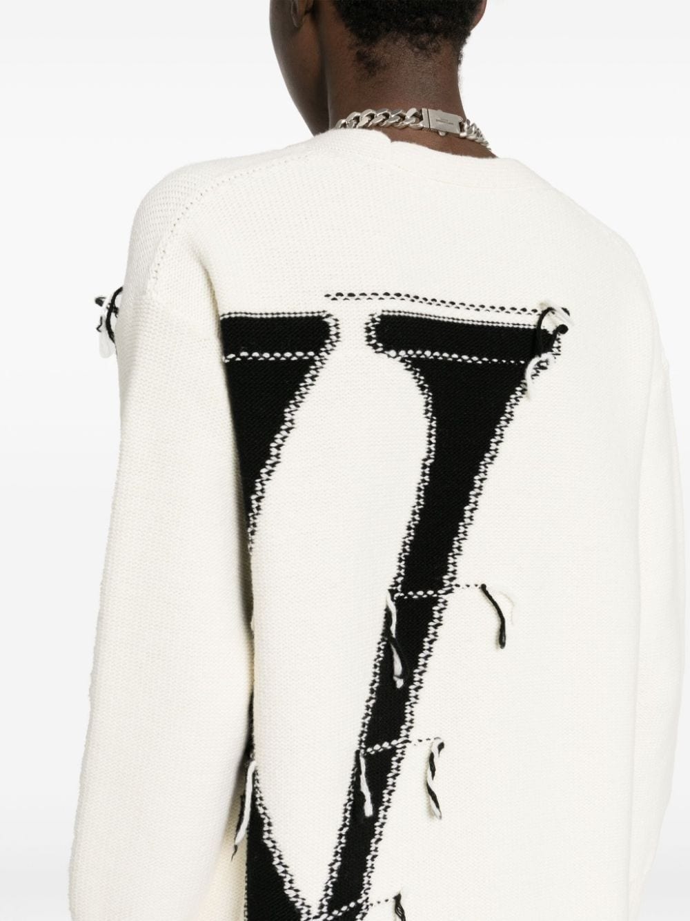Ow Maxi Logo wool cardigan - 5