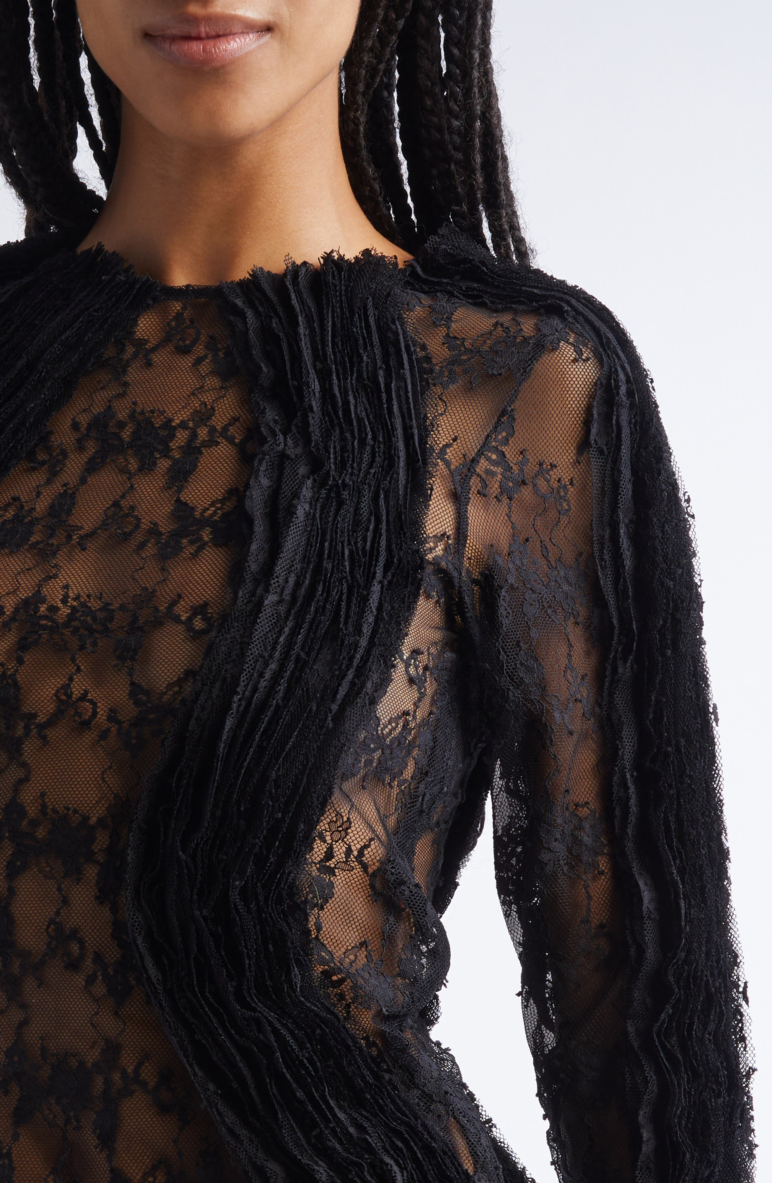 Collina Strada Wavy Dandelion Lace Top in Black at Nordstrom - 5