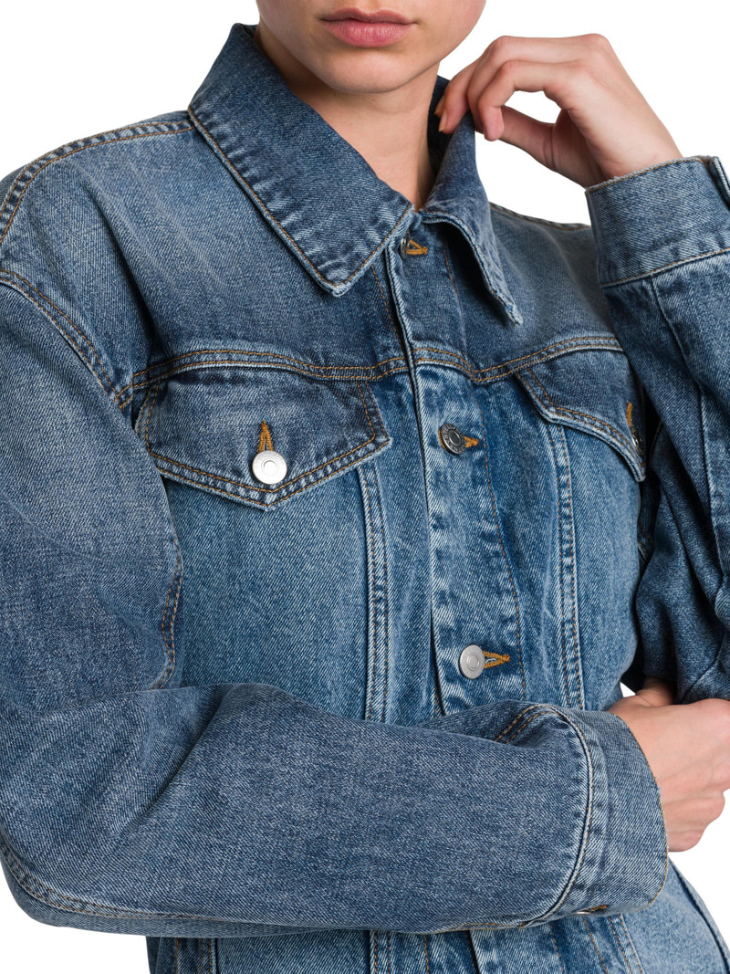 Women's Tailored Denim Button-Front Jacket - Two Tonal Denim 7