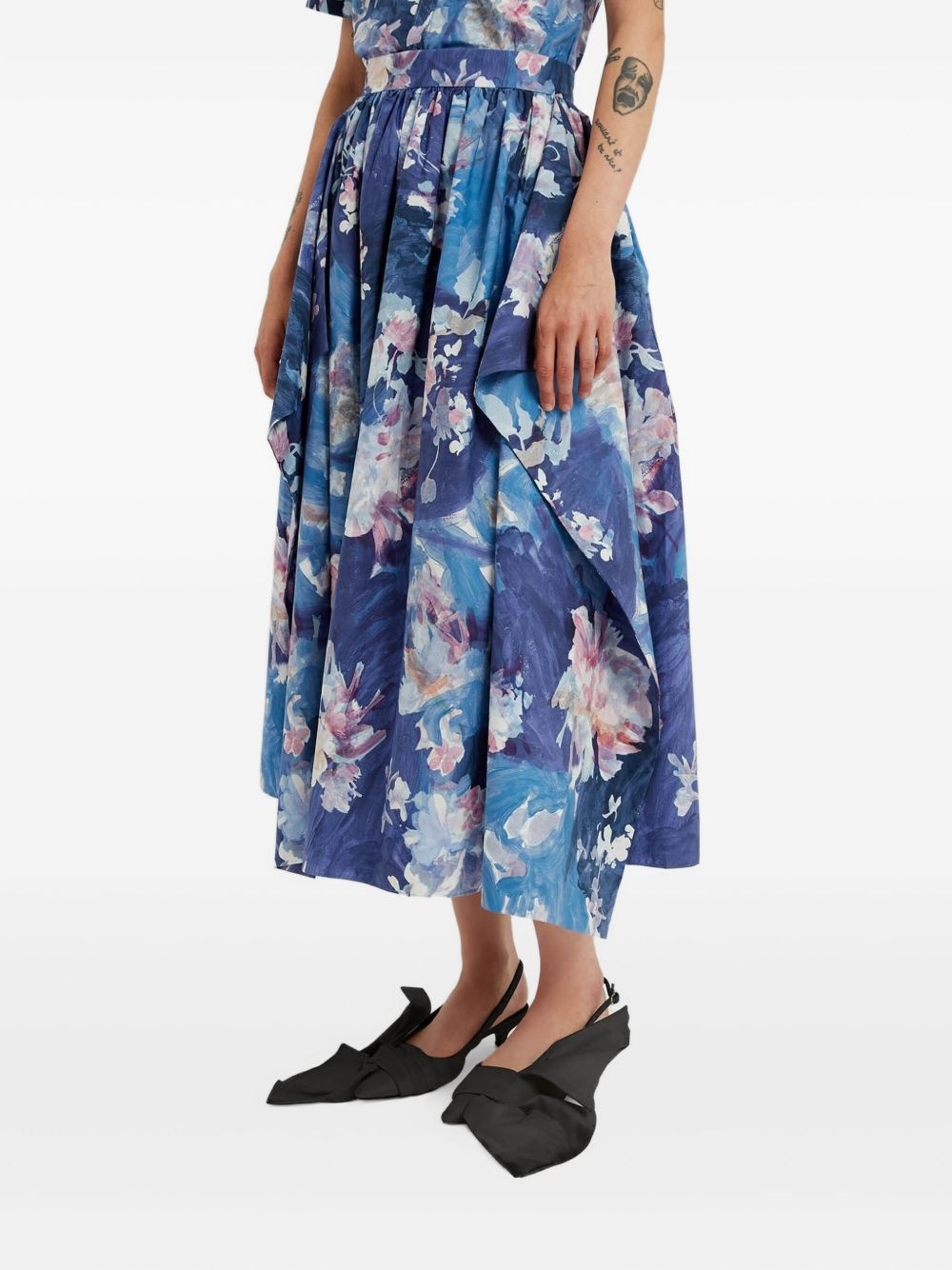 floral-print midi skirt - 5