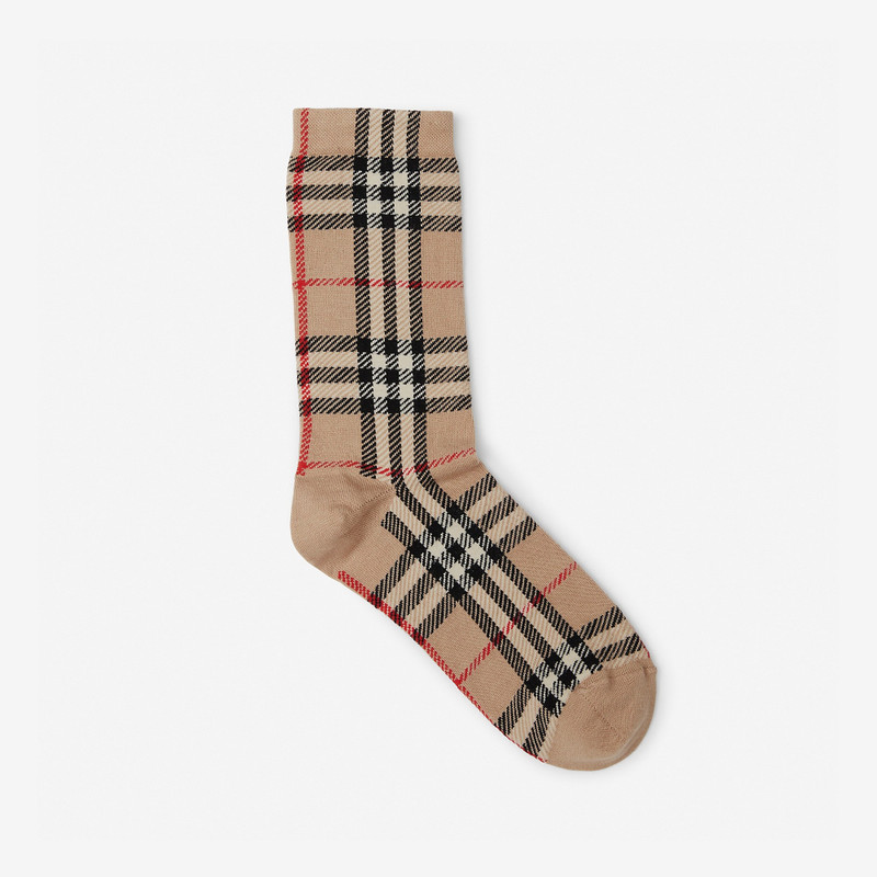 Vintage Check Intarsia Cotton Cashmere Blend Socks 1