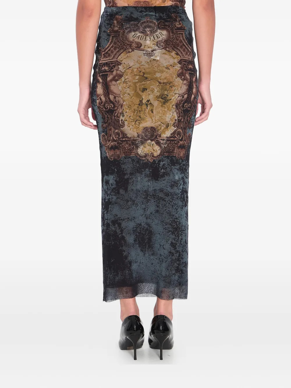 JEAN PAUL GAULTIER - Women Mesh "Médaillon" Long Skirt - 4
