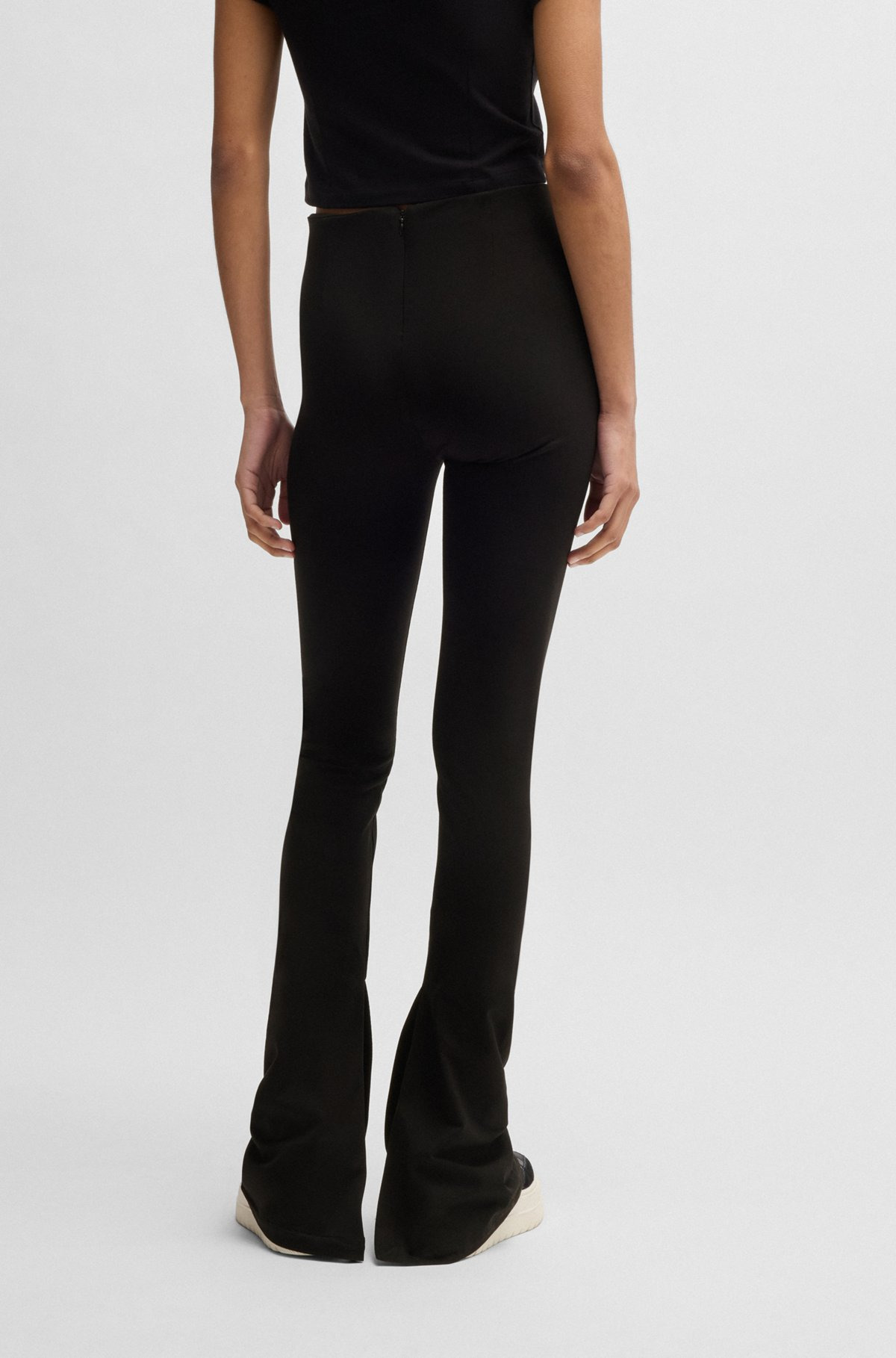 FLARED-LEG TROUSERS IN STRETCH COTTON - 4