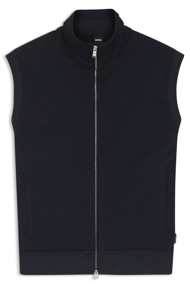 FLANNEL GILET WITH RIBBED TRIMS 1