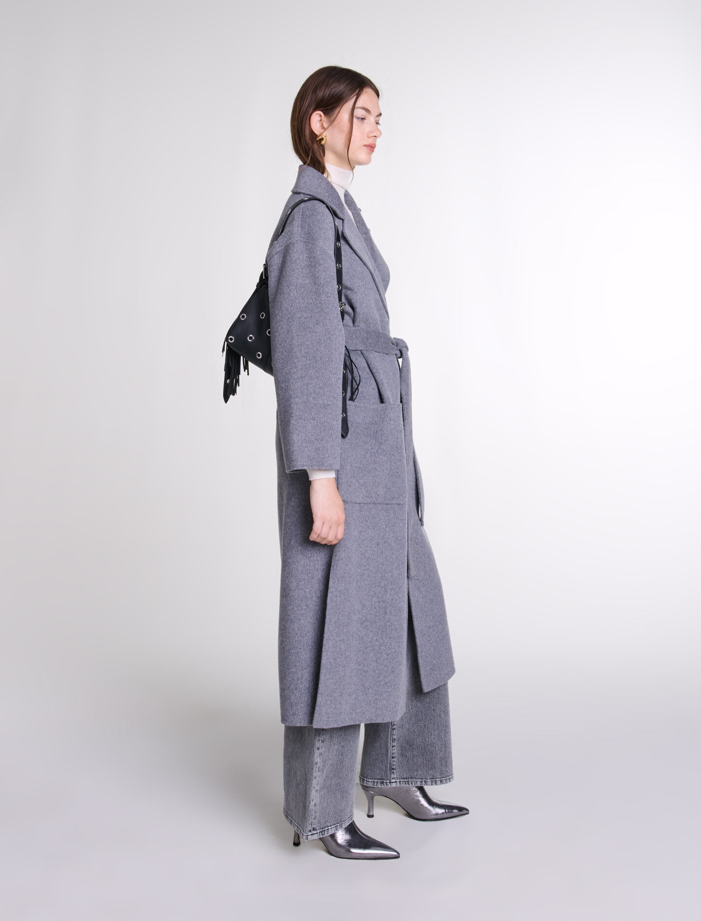 Long double-faced coat with belt - 3