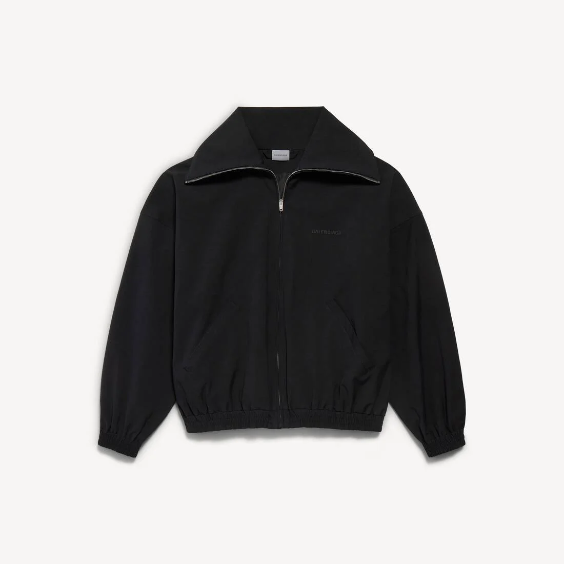 Men's Zip-up Jersey Jacket in Black - 1