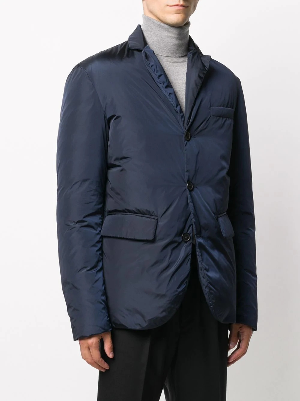 notched collar padded jacket - 3