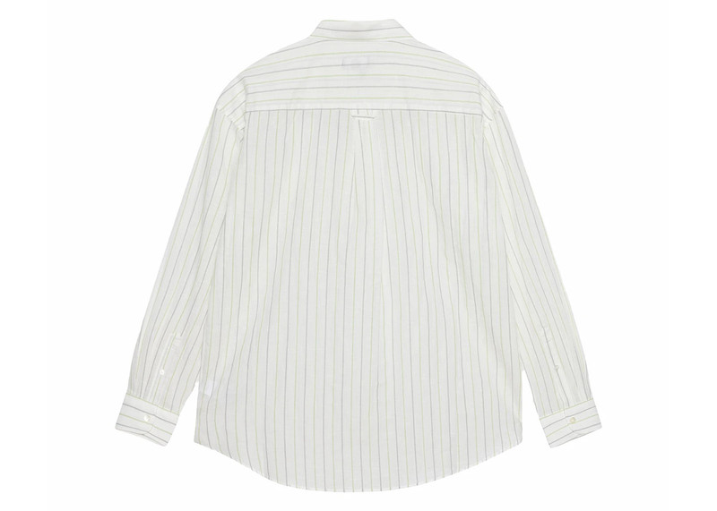 Stüssy Stussy Classic Striped Cotton Linen Shirt White outlook