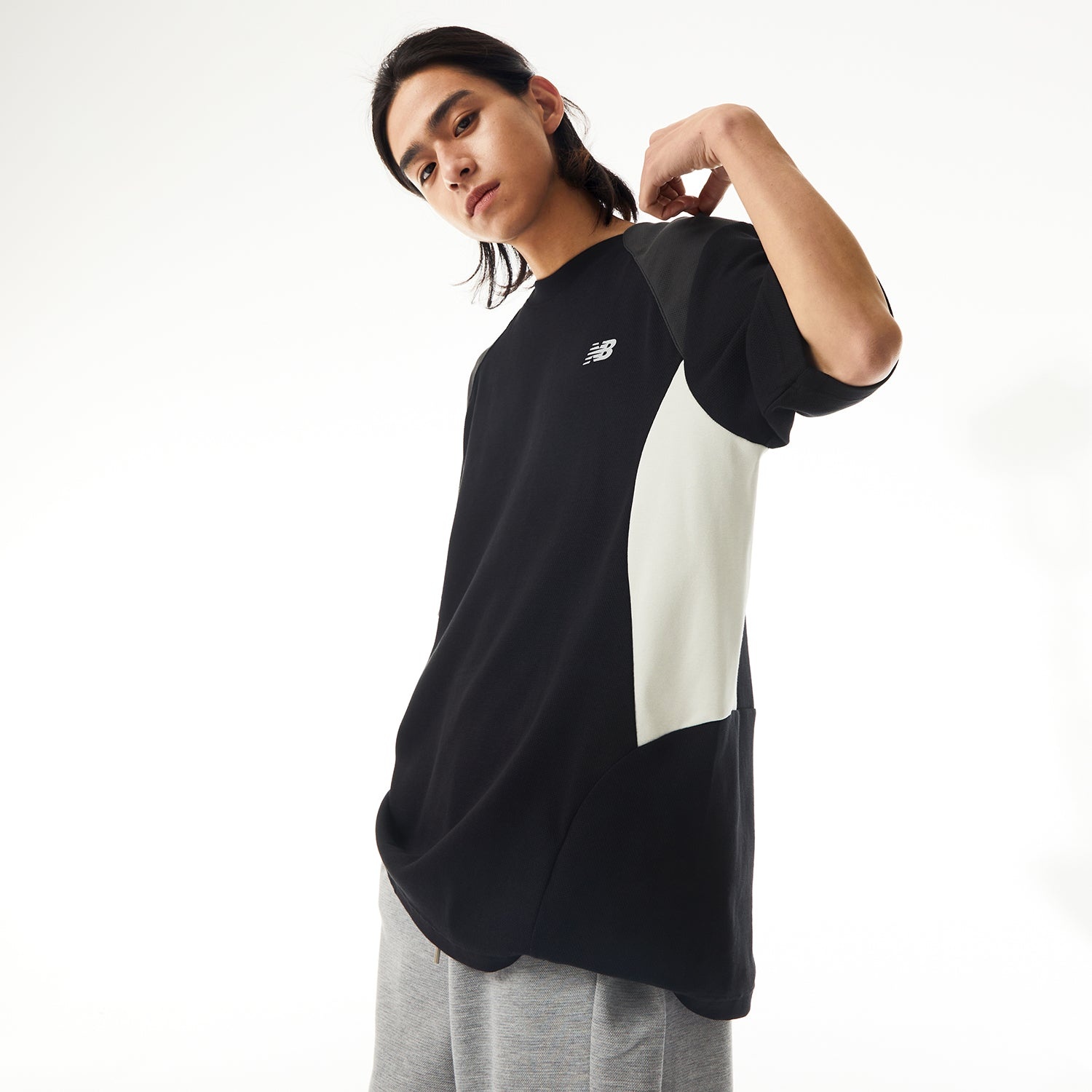 New Balance x LiangDong Color Block T-Shirt 'Black' NEE17113-BK - 5