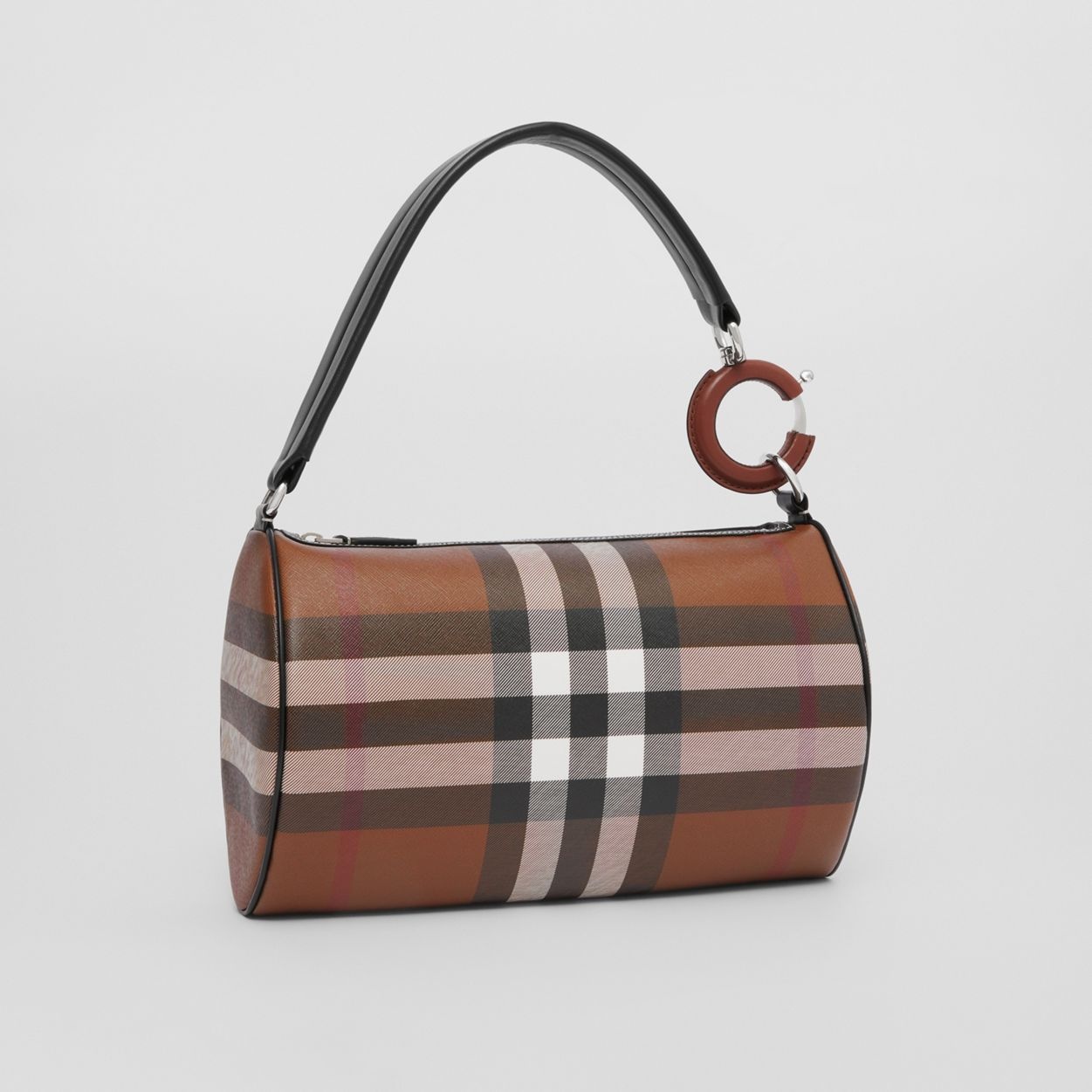 Small Check and Leather Rhombi Bag - 5