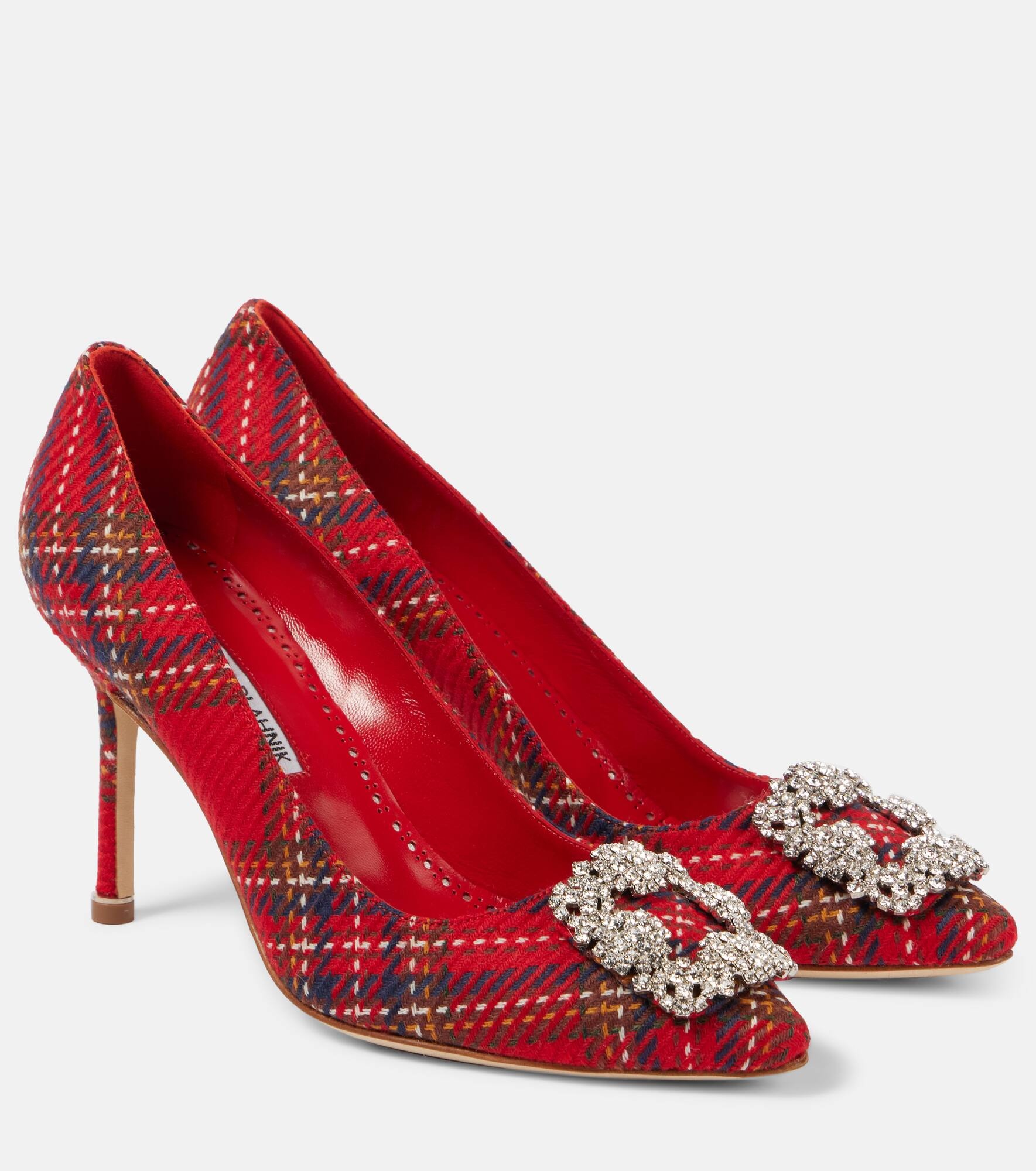 Hangisi embellished tartan pumps - 1