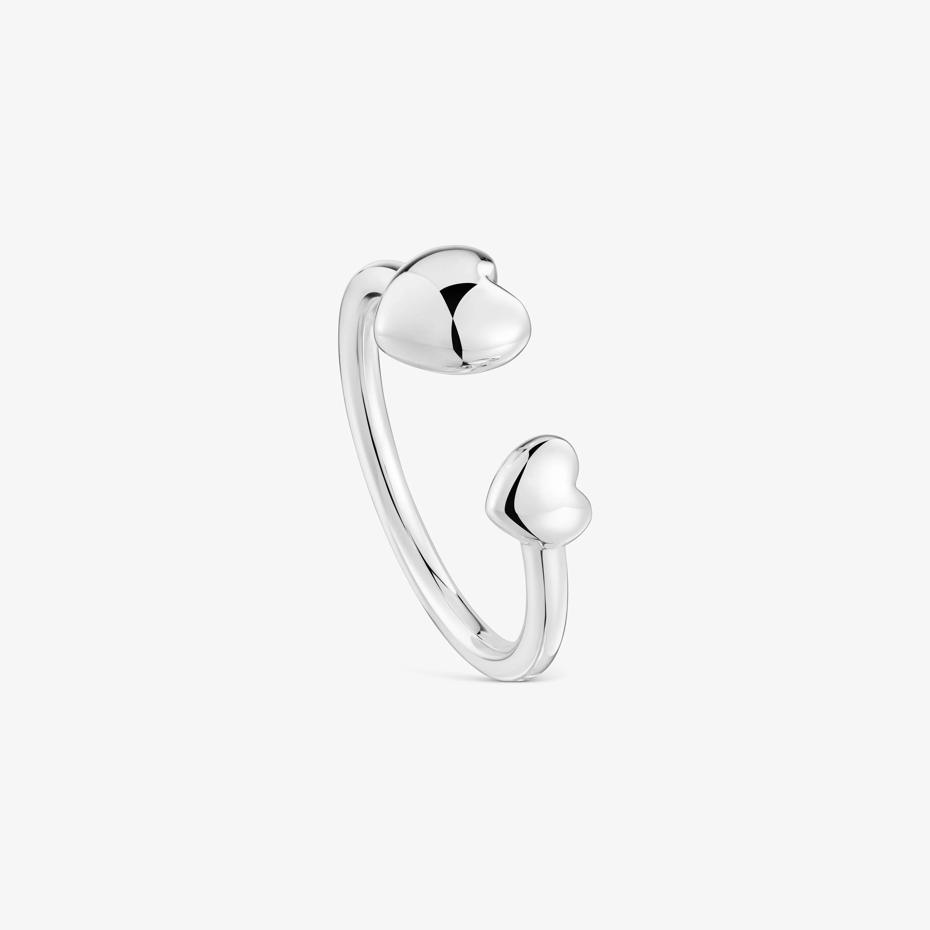Small silver heart Open ring My Other Half - 1