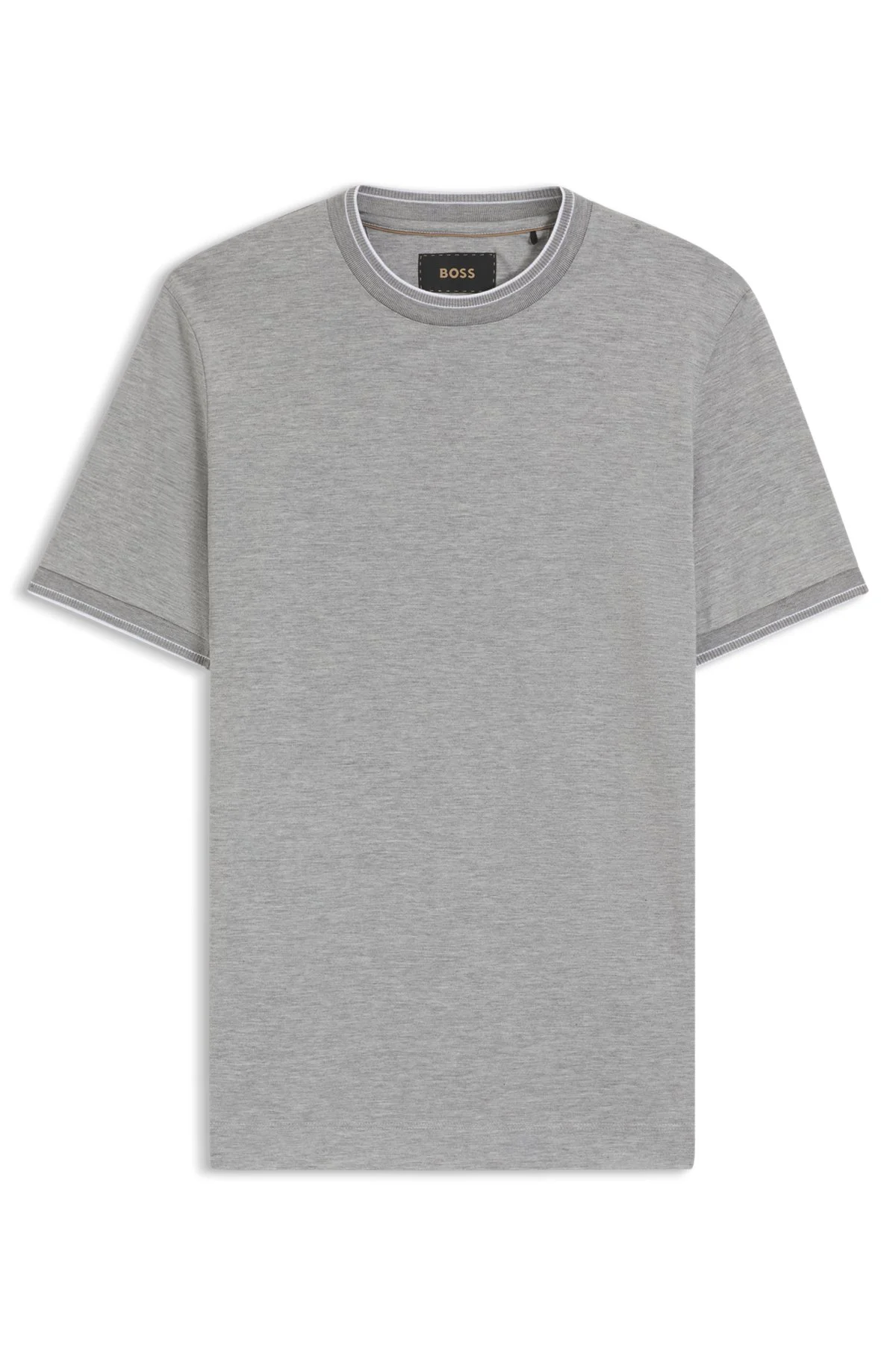COLLAR-TIPPING T-SHIRT IN COTTON AND SILK - 1
