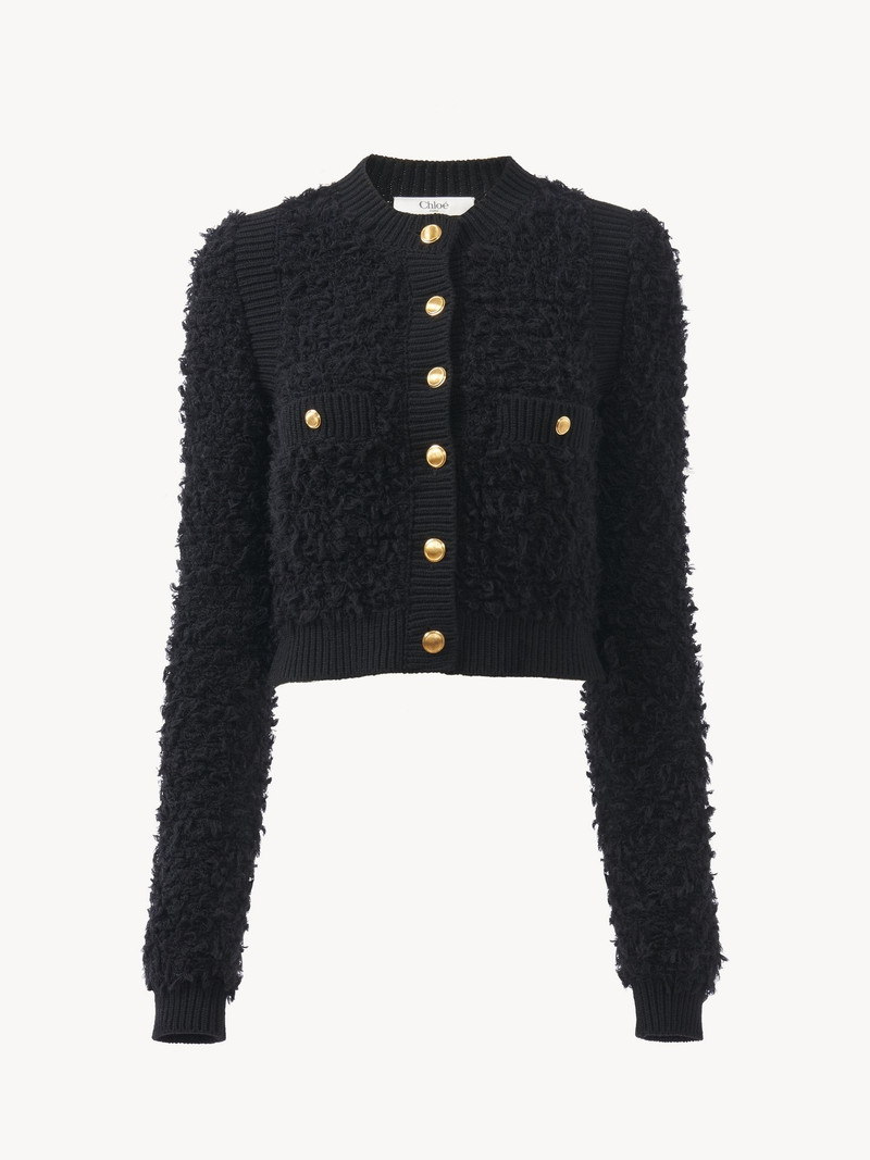 Chloé SHORT FITTED CARDIGAN IN TWEED KNIT outlook