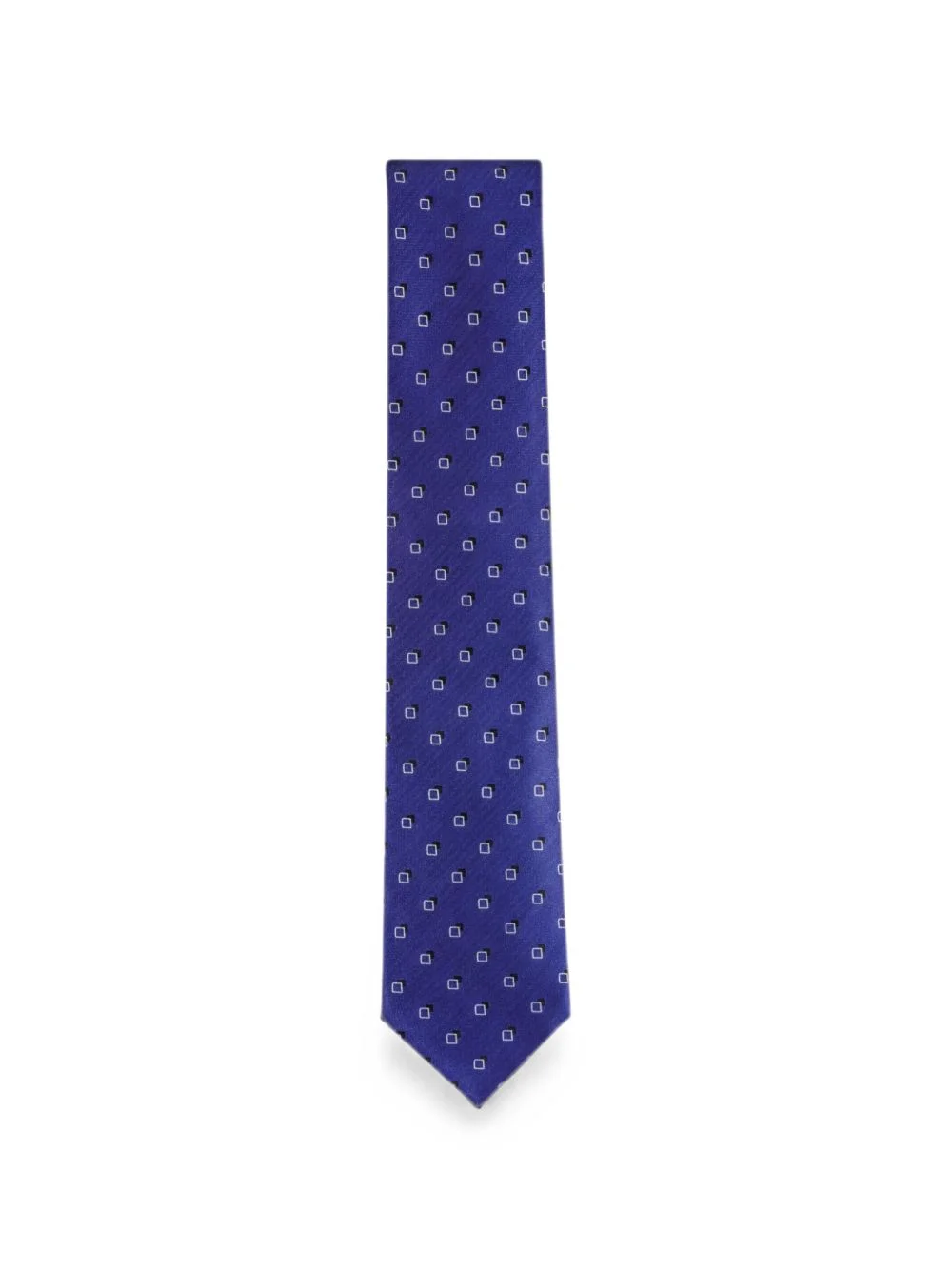 geometric-pattern silk tie - 1