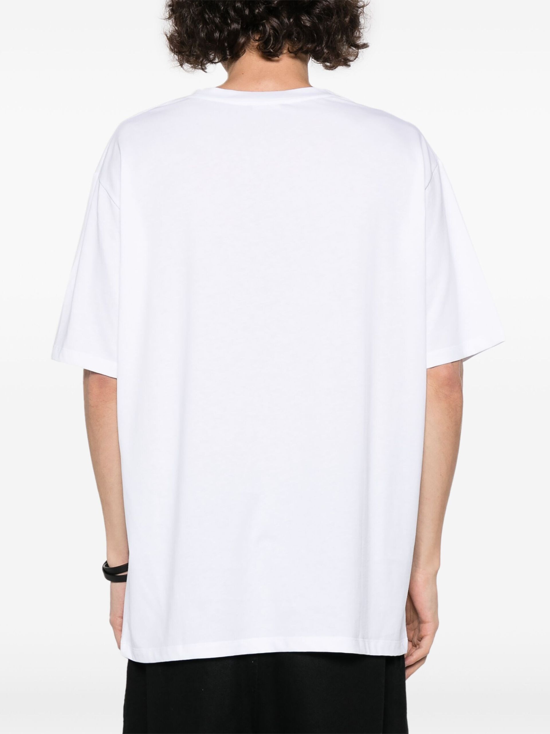 white logo-print cotton T-shirt - 4