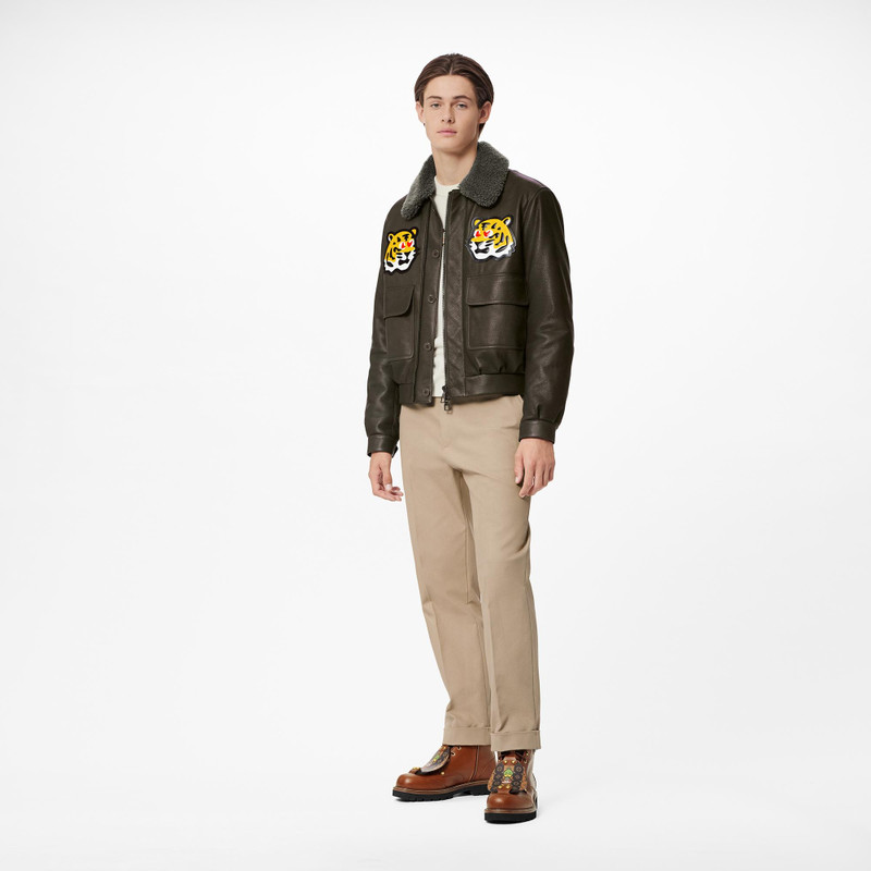Louis Vuitton Leather Blouson With Tiger Patches outlook