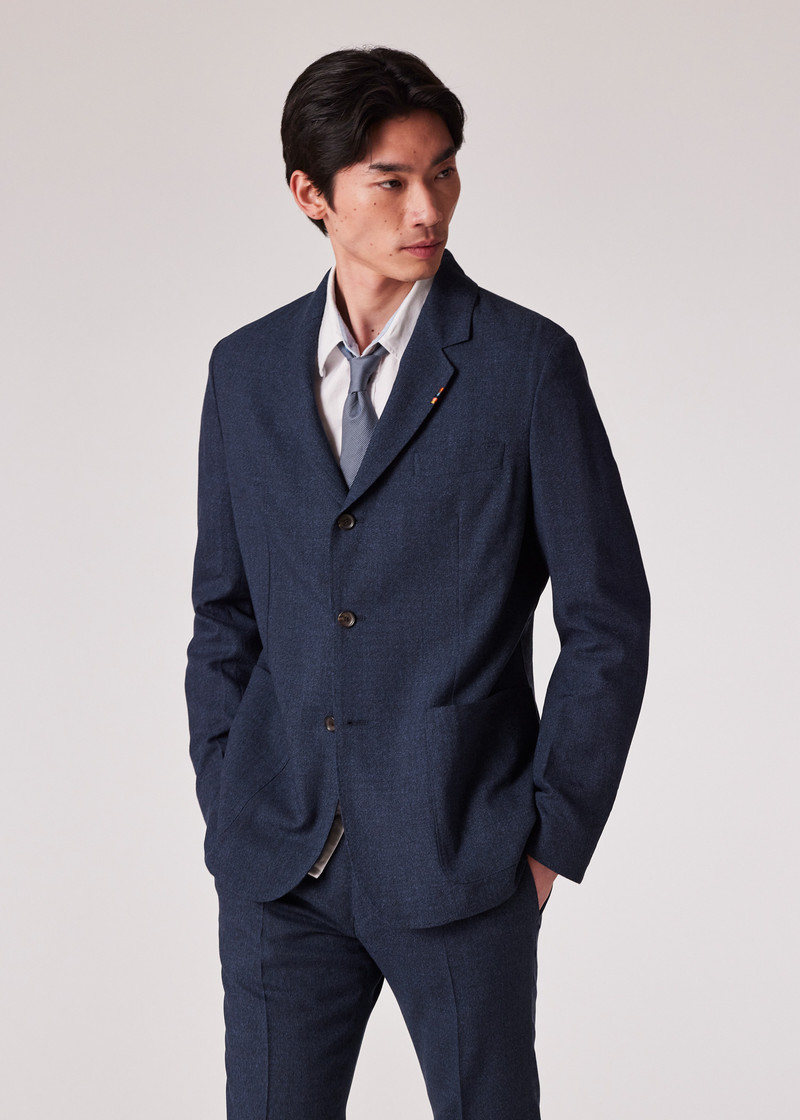 Two-Ply Hopsack Three-Button Blazer 6