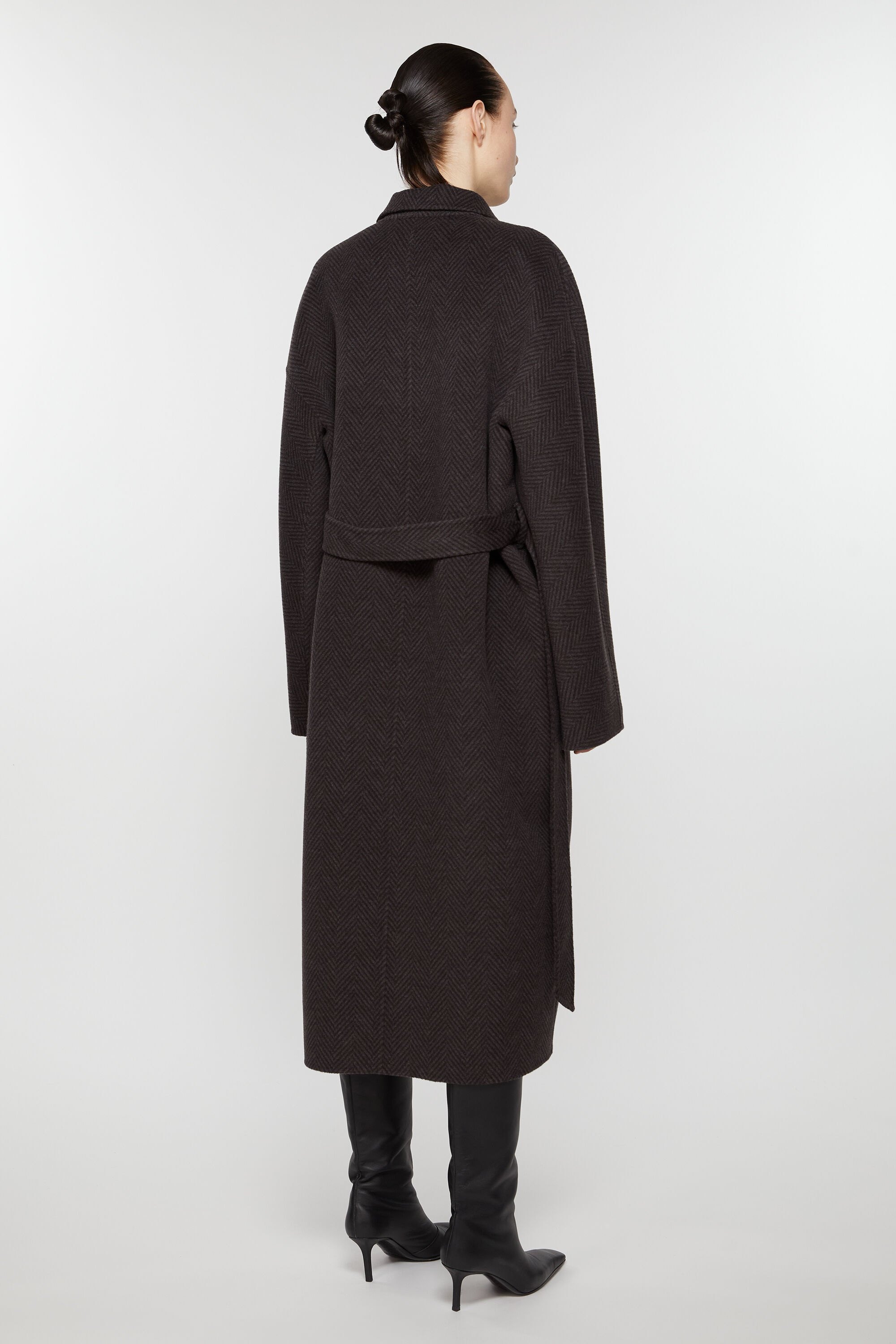 Double-breasted wool coat - Anthracite grey - 4