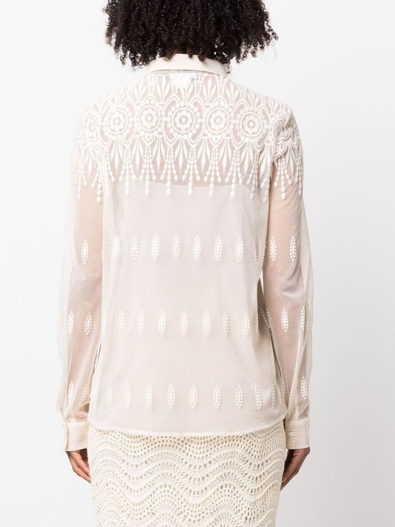 sheer-lace button-up shirt 4
