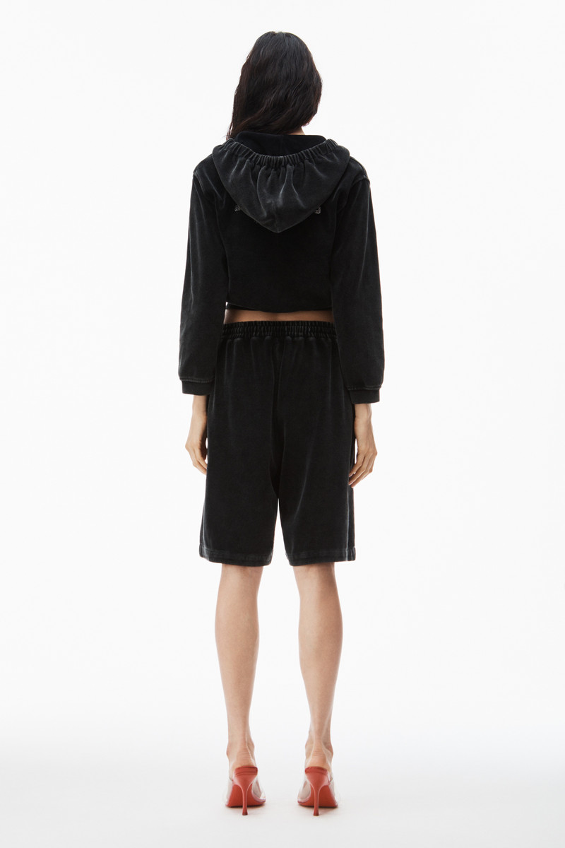 SHRUNKEN ZIP UP VELOUR HOODIE W/  DRAGON CRYSTAL HOTFIX 4