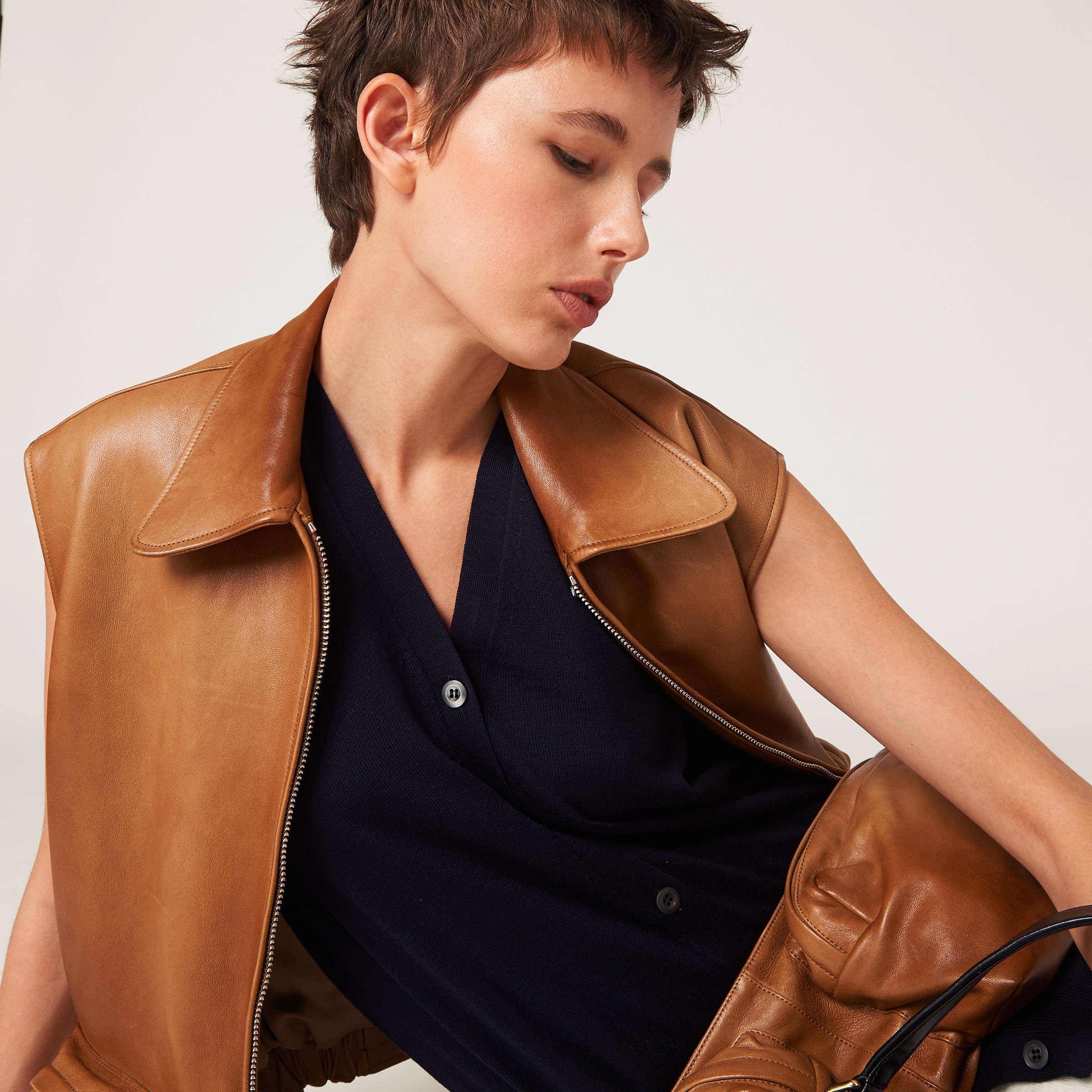 Nappa leather vest - 4