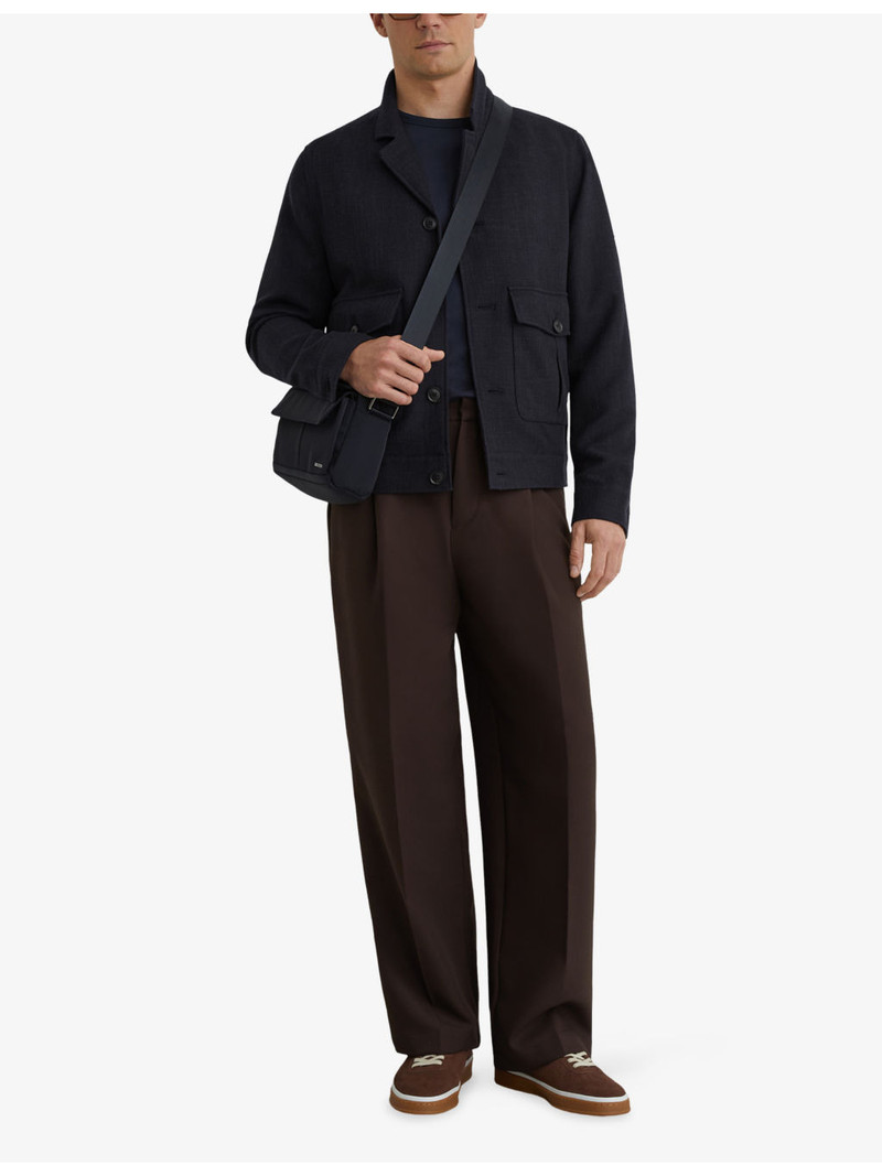 REISS Gandine Flap-Pocket Cotton-Blend Hopsack Jacket outlook