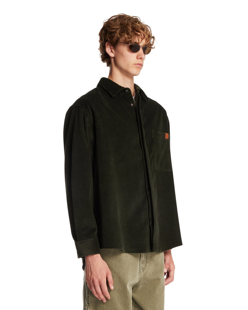 Green Ribbed Cotton Shirt 4